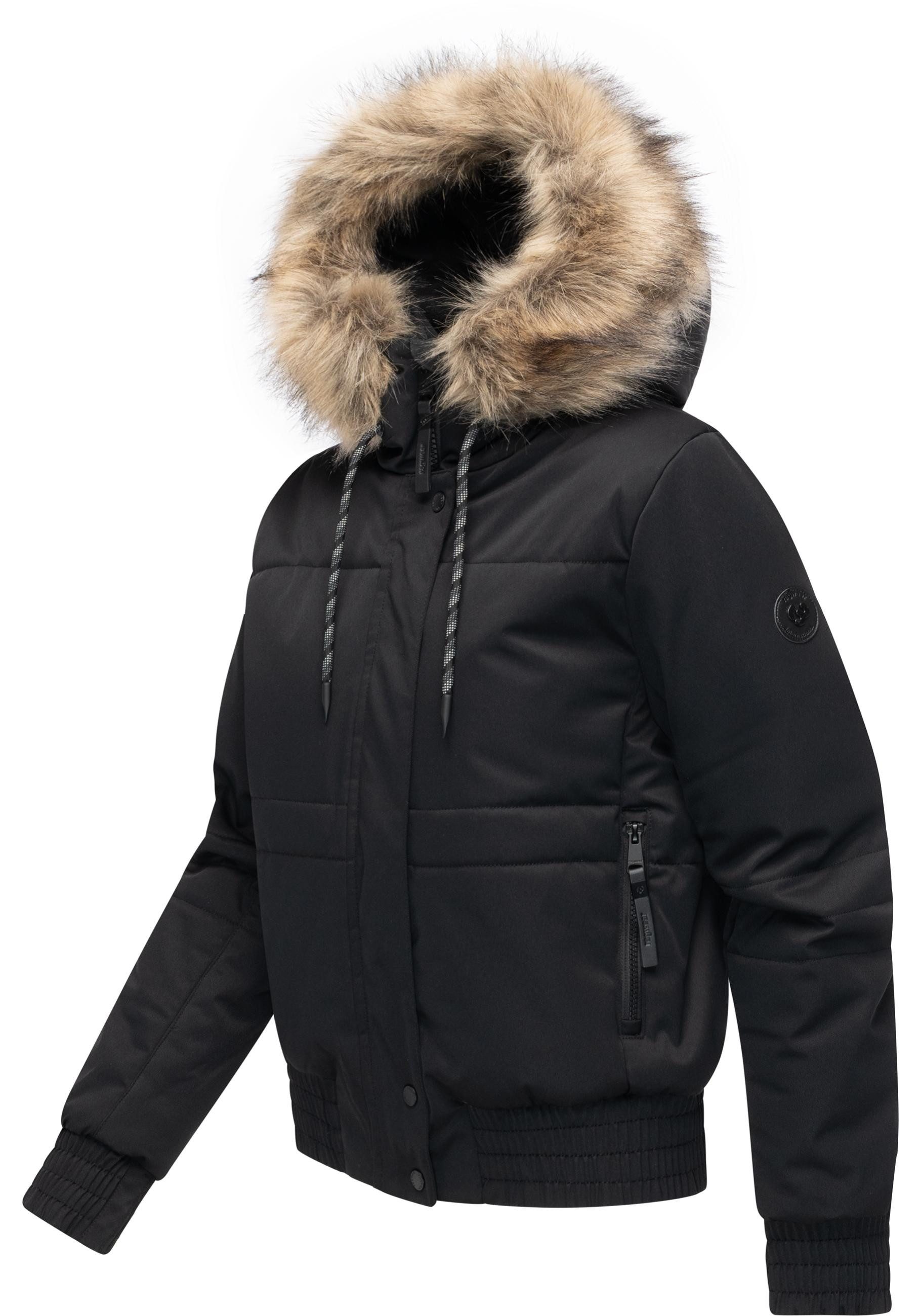 Ragwear Winterjacke Deluxia YOUMODO modische Damen Bomberjacke mit Kunstfel günstig online kaufen