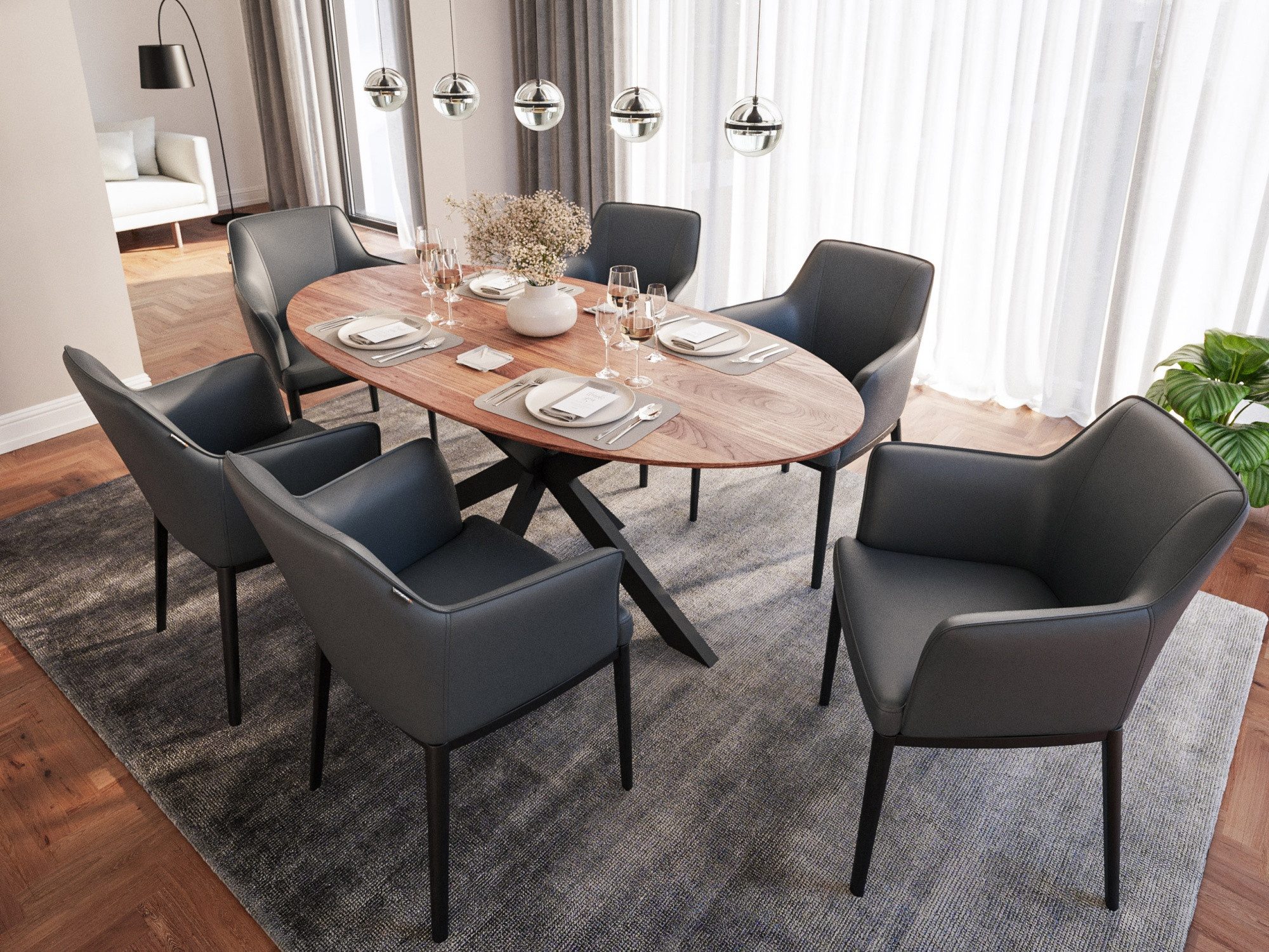 Magnolia Home Esszimmer-Set Esstisch mit 6 günstig online kaufen