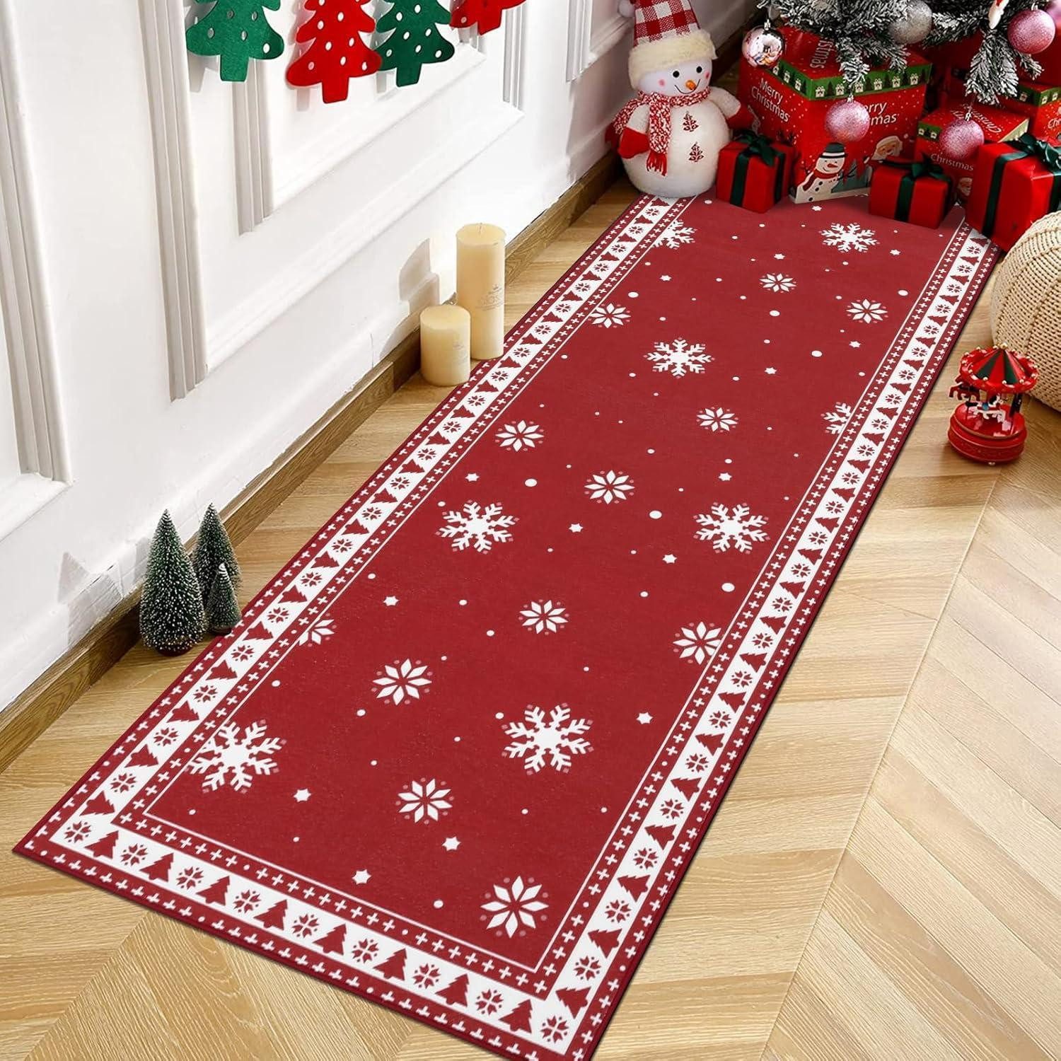 Enyhom Küchenläufer Weihnachtsteppich Läufer 60x180cm rutschfest Hochwertig günstig online kaufen