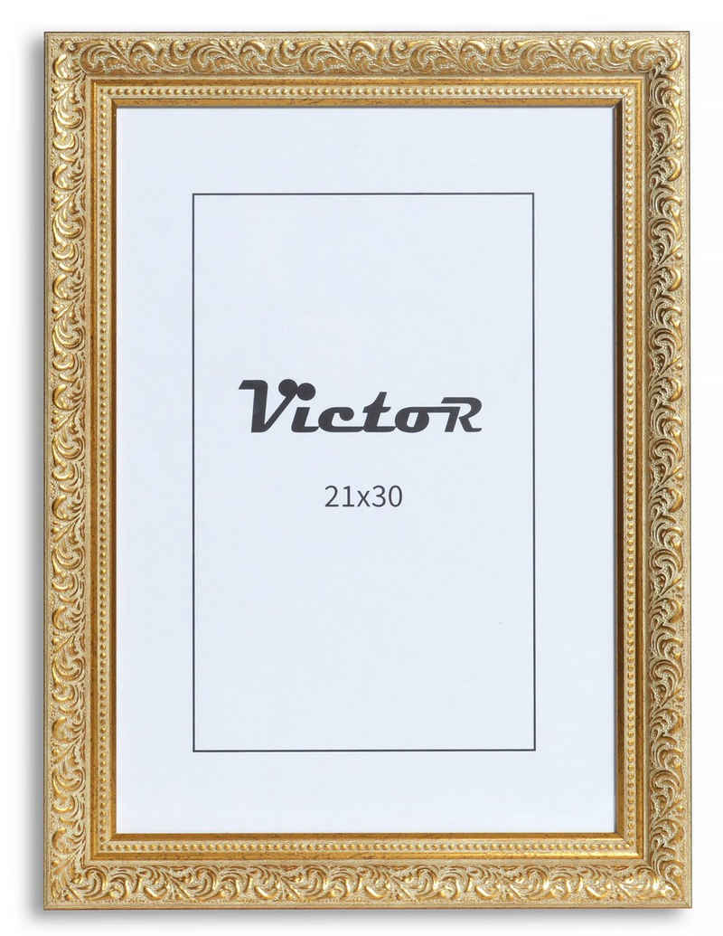 Victor (Zenith) Bilderrahmen Bilderrahmen \"Rubens\" - Farbe: Grün Gold - Größe: 21 x 30 cm, Bilderrahmen 21x30 cm Grün Gold A4, Bilderrahmen Barock, Antik