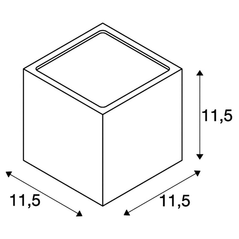 Up- keine Nein, Deckenleuchte and GX53, Outdoor-Leuchte Leuchtmittel Aussenwandleuchte, Down Angabe, Wandleuchte enthalten: Cube, Sitra SLV Eckige Aussenlampe, anthrazit, warmweiss,