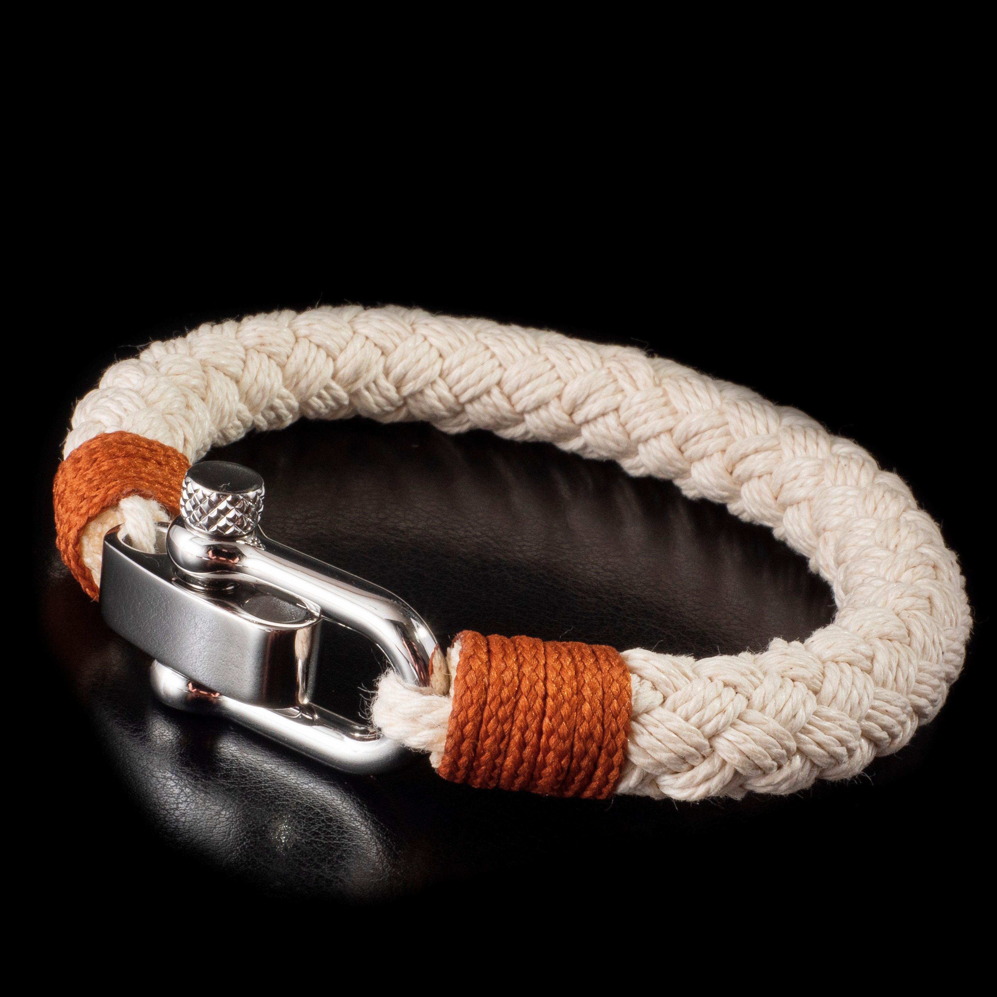 UNIQAL.de Armband Maritime verschluss Schäckel (Edelstahl, Armband Casual "RONA" Style, nautics, aus Segeltau Segeltau, handgefertigt)