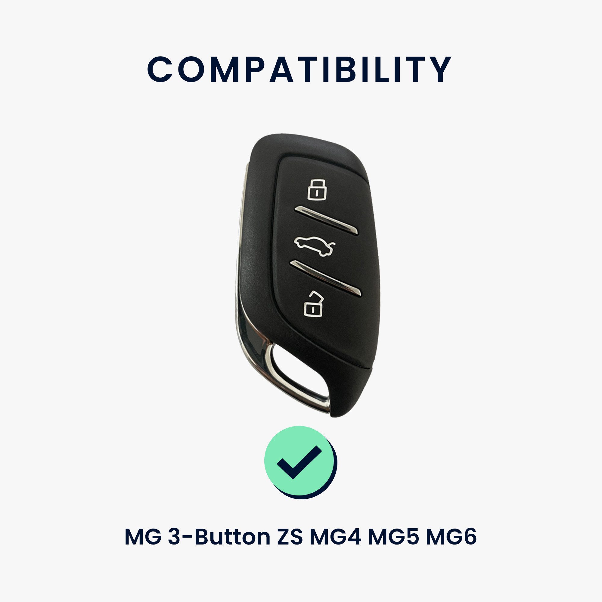 kwmobile Schlüsseltasche Hülle für MG 3-Tasten ZS MG4 MG5 MG6 (1-tlg), Premium Leder Autoschlüssel Schlüssel Tasche