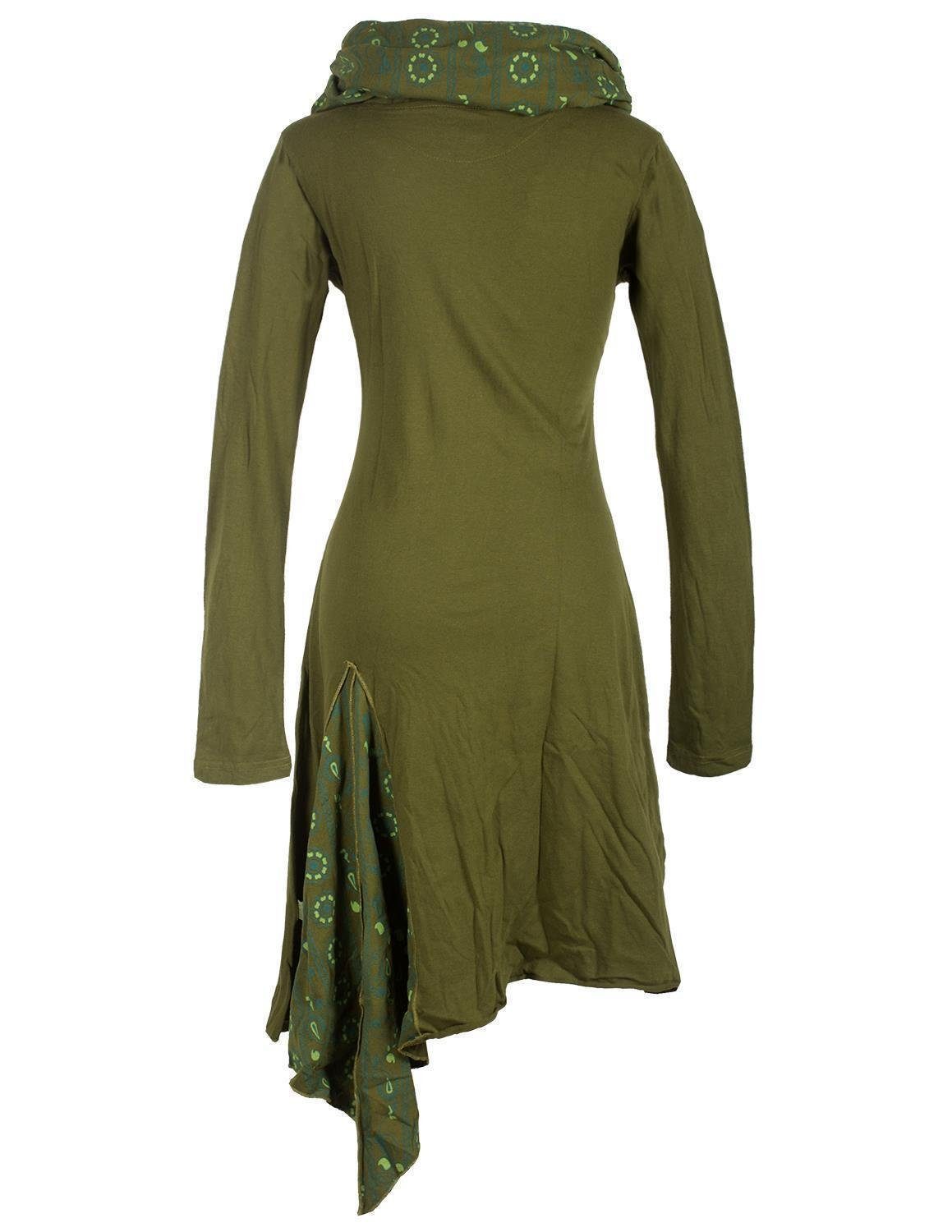 Vishes Jerseykleid Asymmetrisches Langarm Zipfelkleid mit günstig online kaufen
