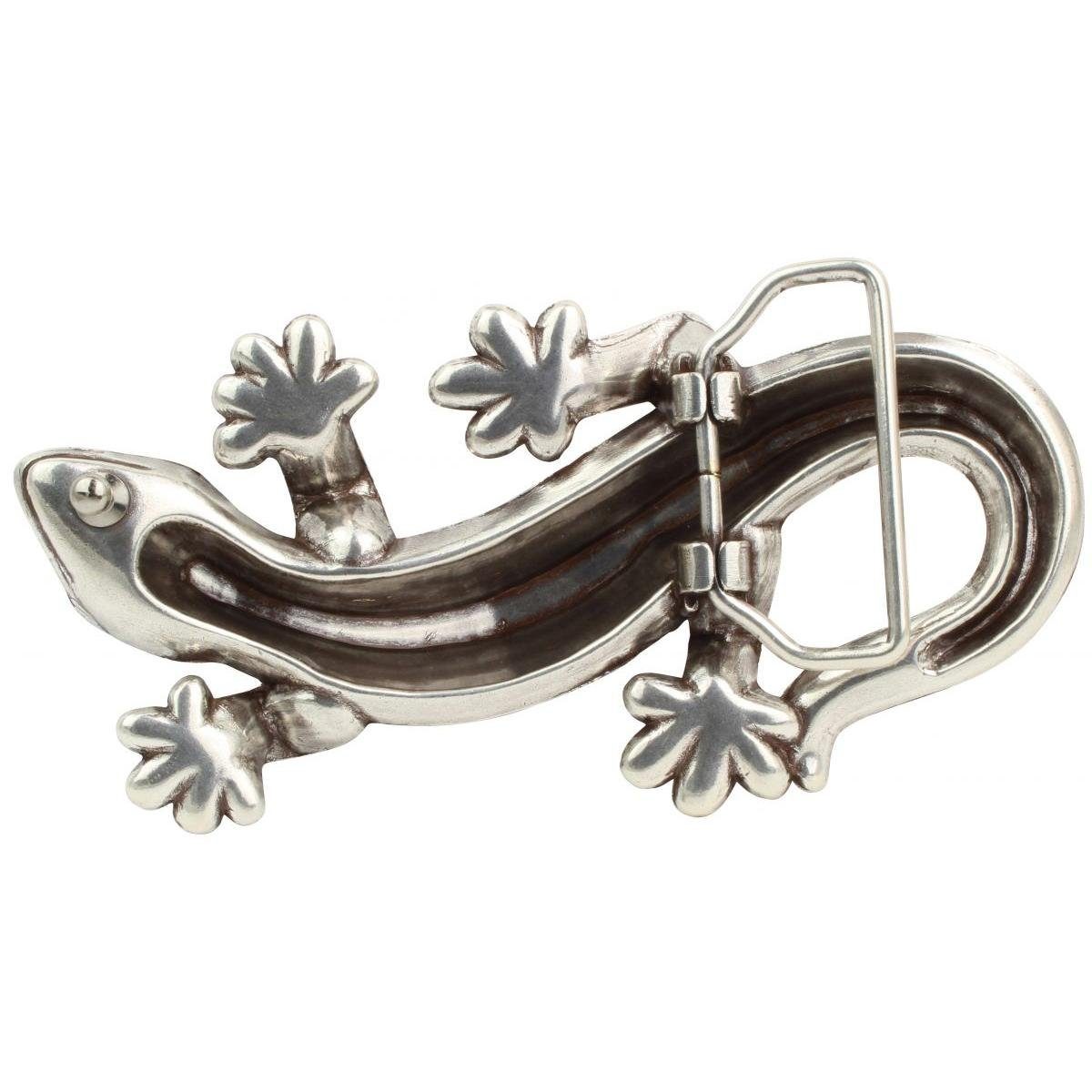 Gecko Gürt - BELTINGER Gürtelschnalle cm Delux 4,0 Buckle 40mm Gürtelschließe - Wechselschließe Silber
