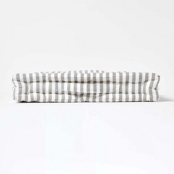 Homescapes Bodenkissen Sitzkissen Schmale Streifen grau 40 x 40 x 10 cm