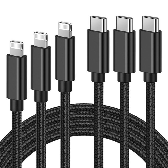 Ulinek USB C Lightning Kabel Power Delivery Blitz-Kabel 1+2+3M 3Pack