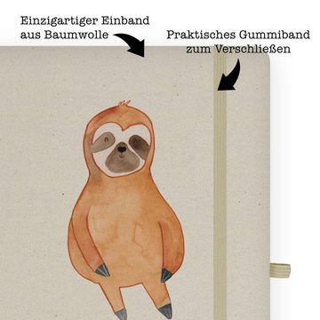 Mr. & Mrs. Panda Notizbuch Faultier Zufrieden - Transparent - Geschenk, Schreibheft, Notizblock, Mr. & Mrs. Panda, Personalisierbar