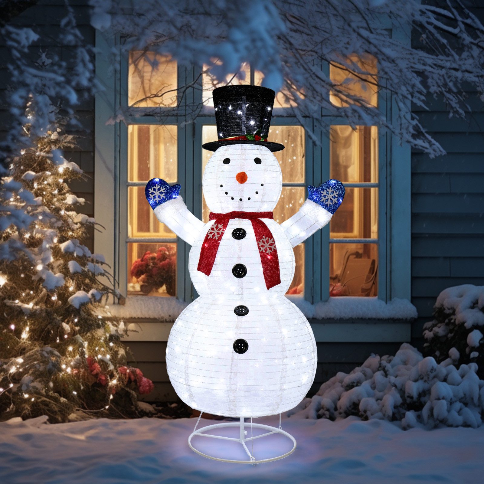 LALAHO Schneemann LED-Schneemann Weihnachten deko, 180cm mit 200 LEDs Weihn günstig online kaufen