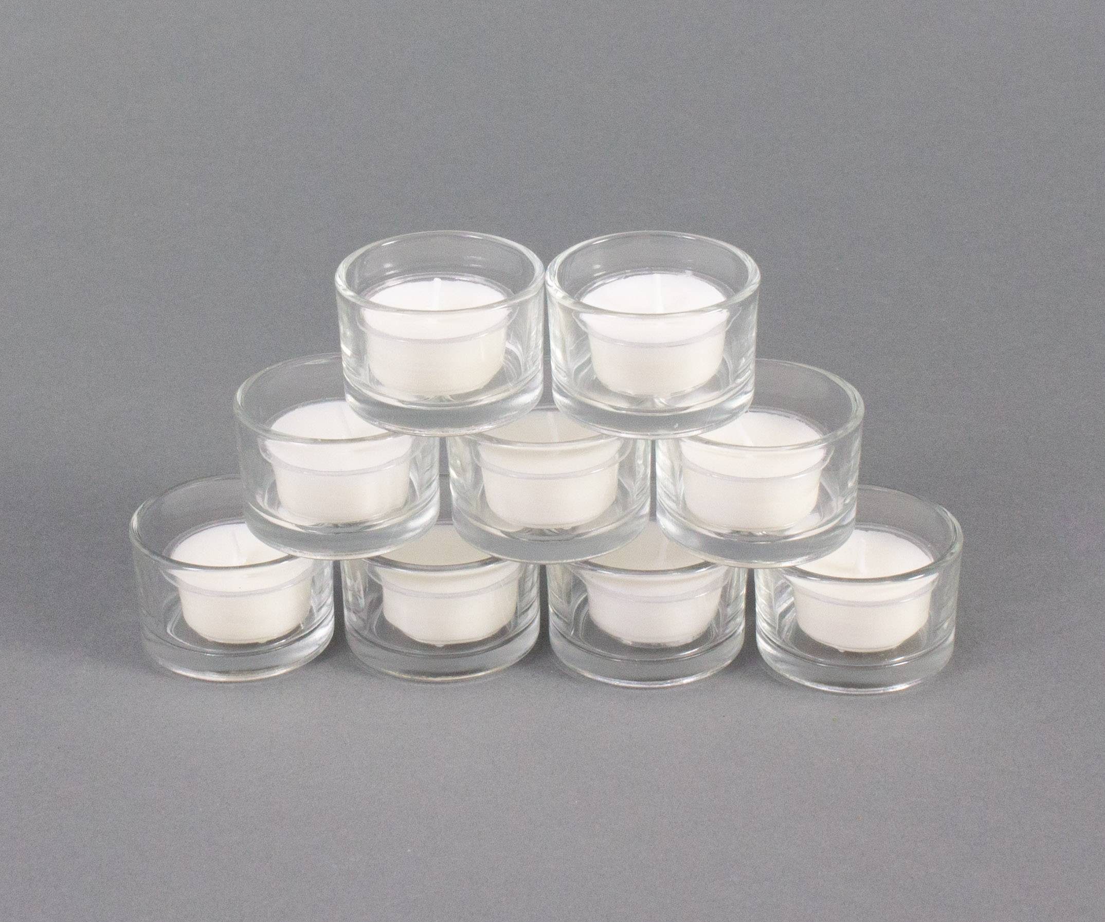 INNA-Glas Teelicht 9er Pack, ohne Aluminium, Weiss - in Deutschland hergestellt