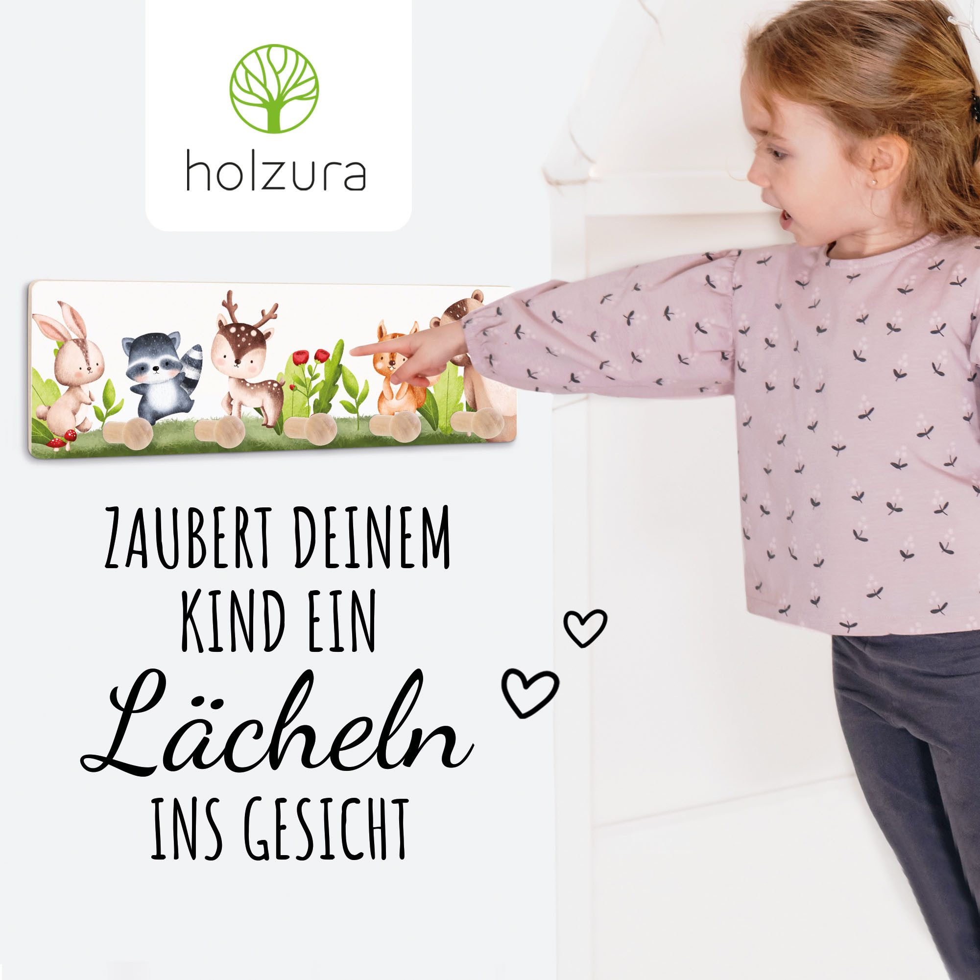Holzura Garderobenleiste Kindergarderobe, Garderobe für Kinder günstig online kaufen