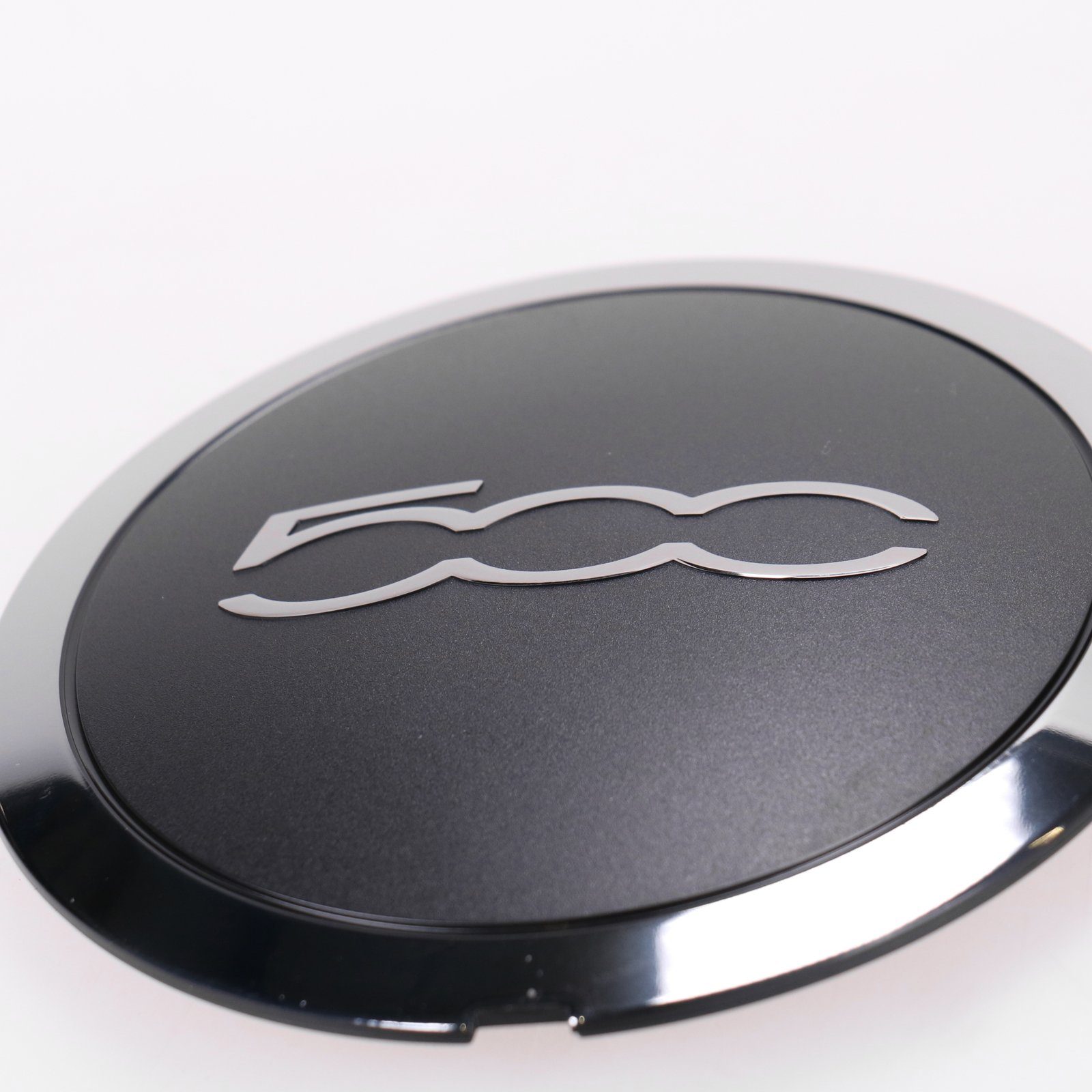 FIAT Original Wheel Cap Set for Alloy Wheels, Black/Chrome, 51884863 (4-piece set)