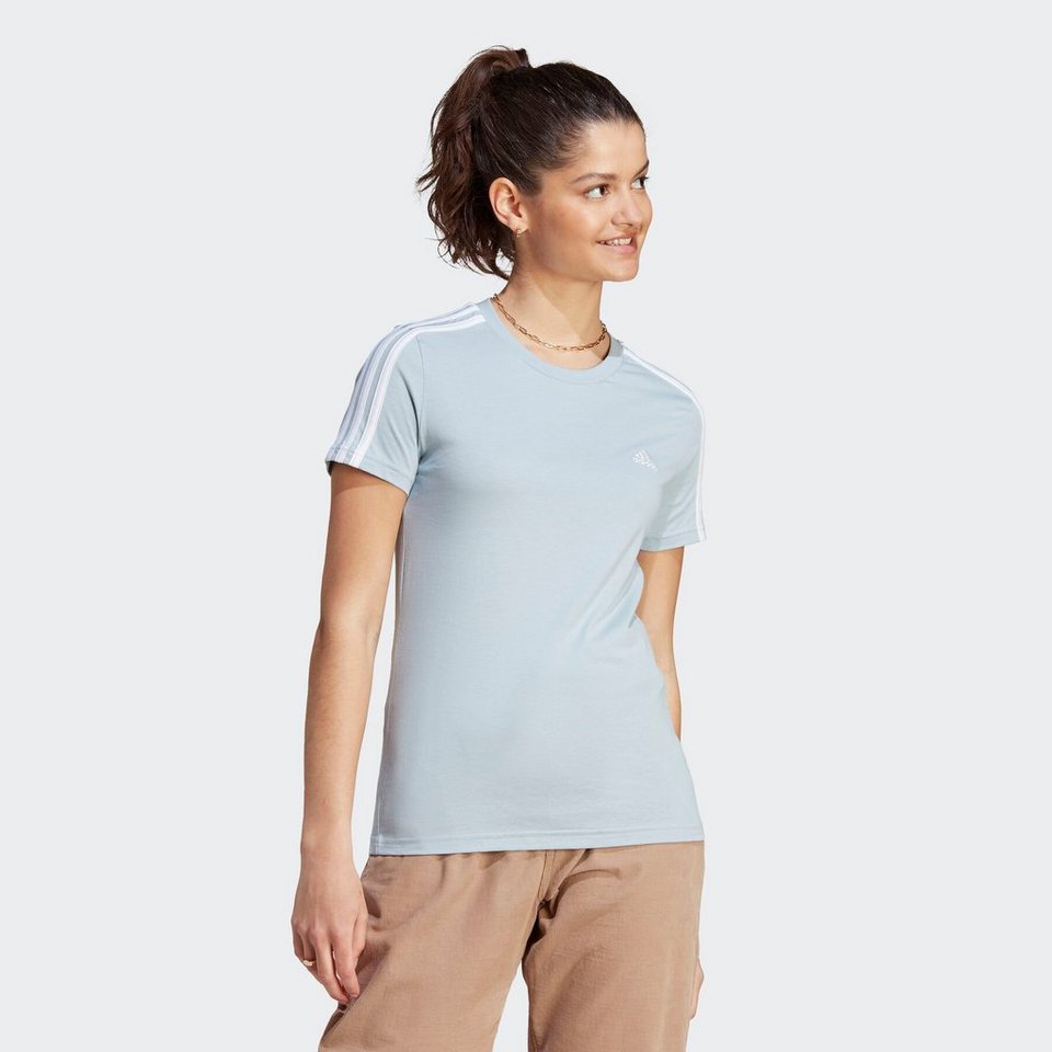 adidas Sportswear T-Shirt LOUNGEWEAR ESSENTIALS SLIM 3-STREIFEN, Ein  sportliches T-Shirt mit auffälligem adidas