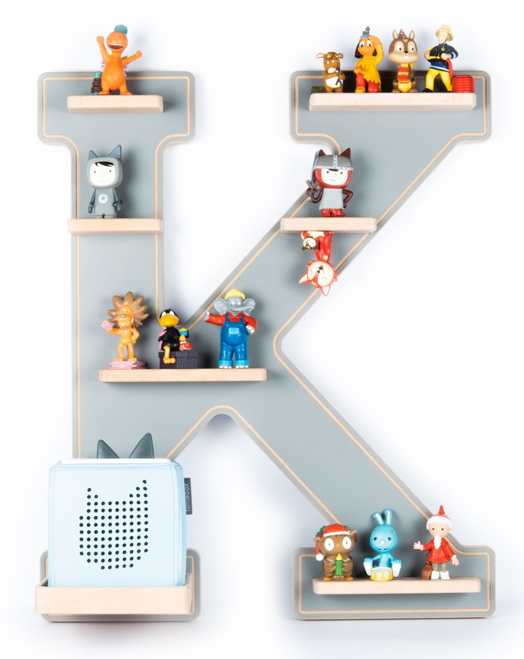 Boarti Wandregal Holz Regal Buchstabe K für Toniebox Tonies Figuren günstig online kaufen
