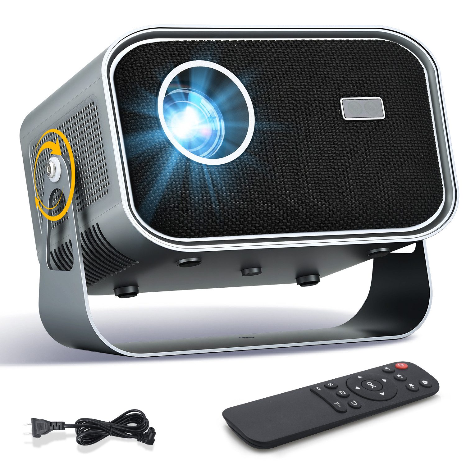 HS Onsing LCD-Beamer 4K 1080P Projektor unterstützt Netflix Youtube LCD-Beamer (12000 lm, 1280×720 px, Autofokus Beamer Augenschonender …