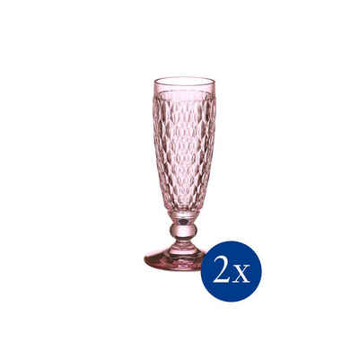 Villeroy & Boch Sektglas Boston coloured Sektkelch rose, Set 2tlg., Glas