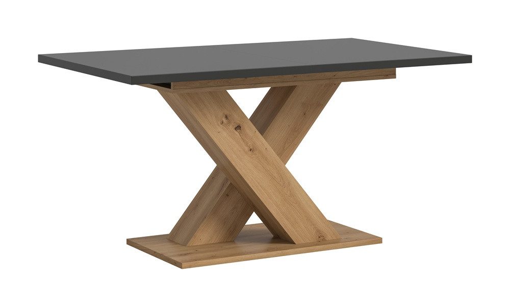 xonox.home Esstisch Esstisch Motion, ausziehbar, X-Fußgestell, Artisan Eiche / grau, Küchentisch, Eiche Artisan