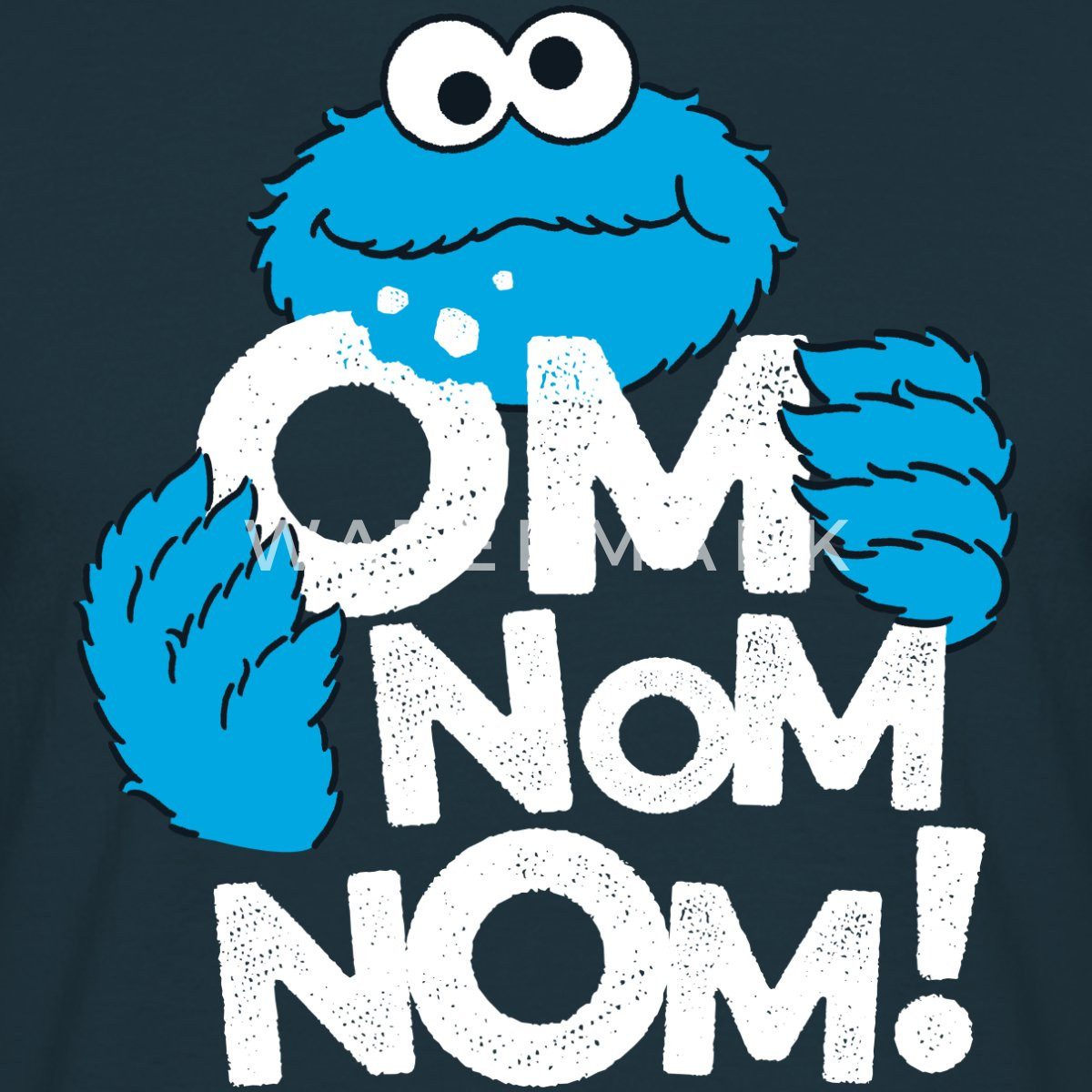 Spreadshirt T-Shirt Sesamstraße Krümelmonster Om Nom günstig online kaufen