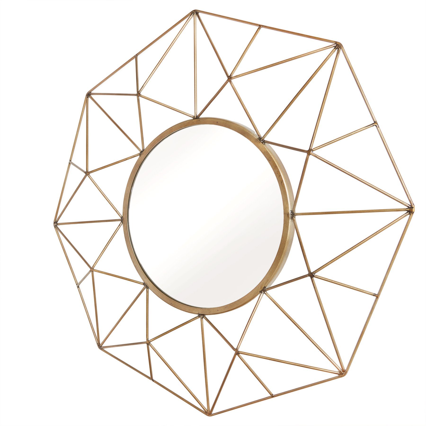 riess-ambiente Wandspiegel DIAMOND XL 90cm messing (Einzelartikel, 1-St), Wohnzimmer · Flur · Schlafzimmer · Eisen · Retro Design