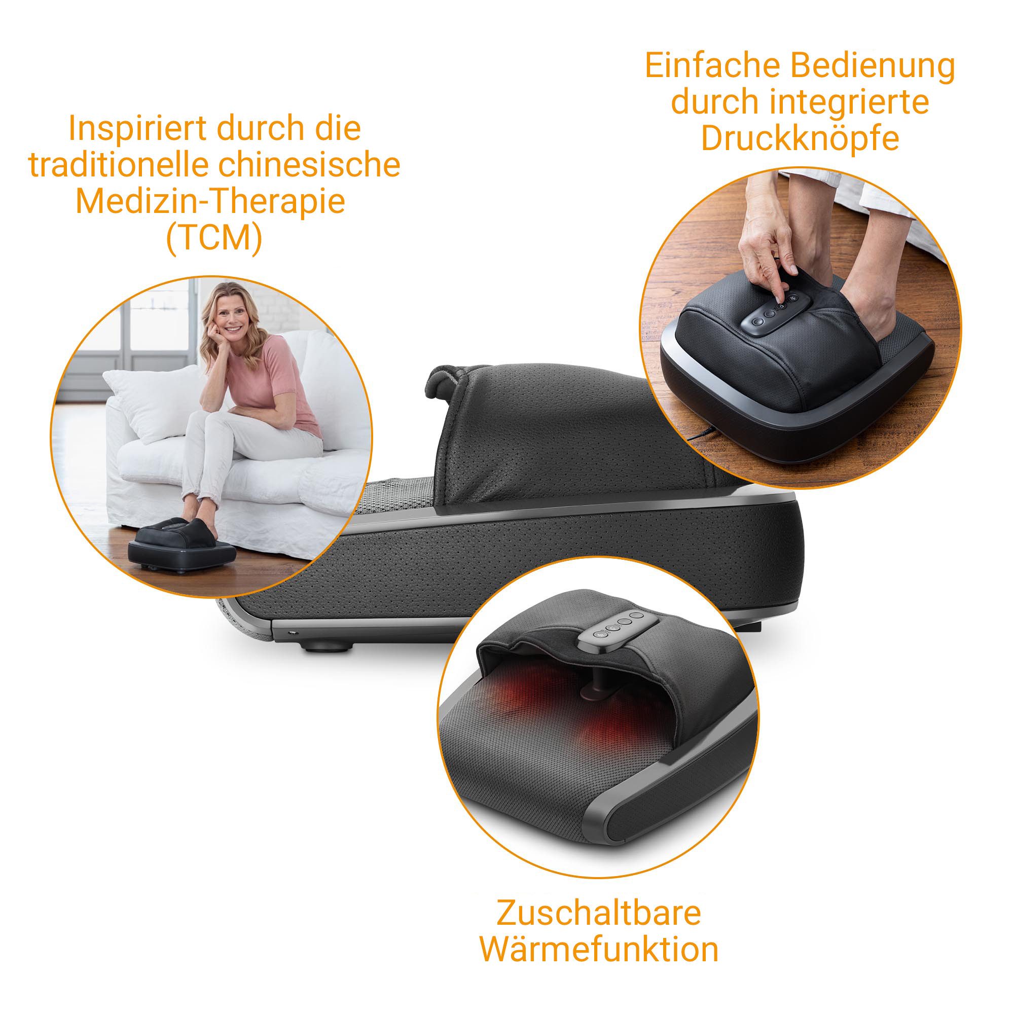 medisana Fußmassagegerät FM 900, Fußreflexzonenmassage mit Kompressions- und Akupressurpunkt-Massage – Bild 4 von 5