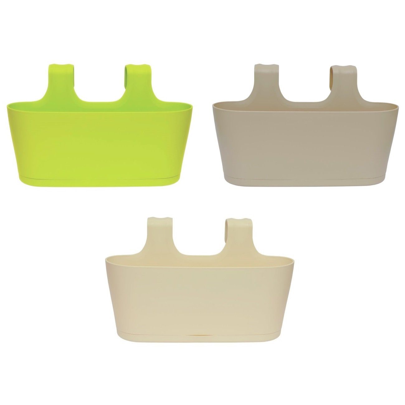 je Wasserauffangschalen 5,5 UV-Beständig, Beige 3 Grün, Liter), Engelland Topf Hängen (Vorteils-Set, St., zum Sand, Blumentopf Blumenkasten Frostbeständig, Fassungsvermögen