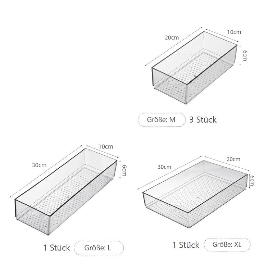Creliv Schubladeneinsatz Modularer Besteckkasten Set – Schubladen Ordnungssystem S–XL (Kombi für Schubladen 30x50cm) – Bild 3 von 5