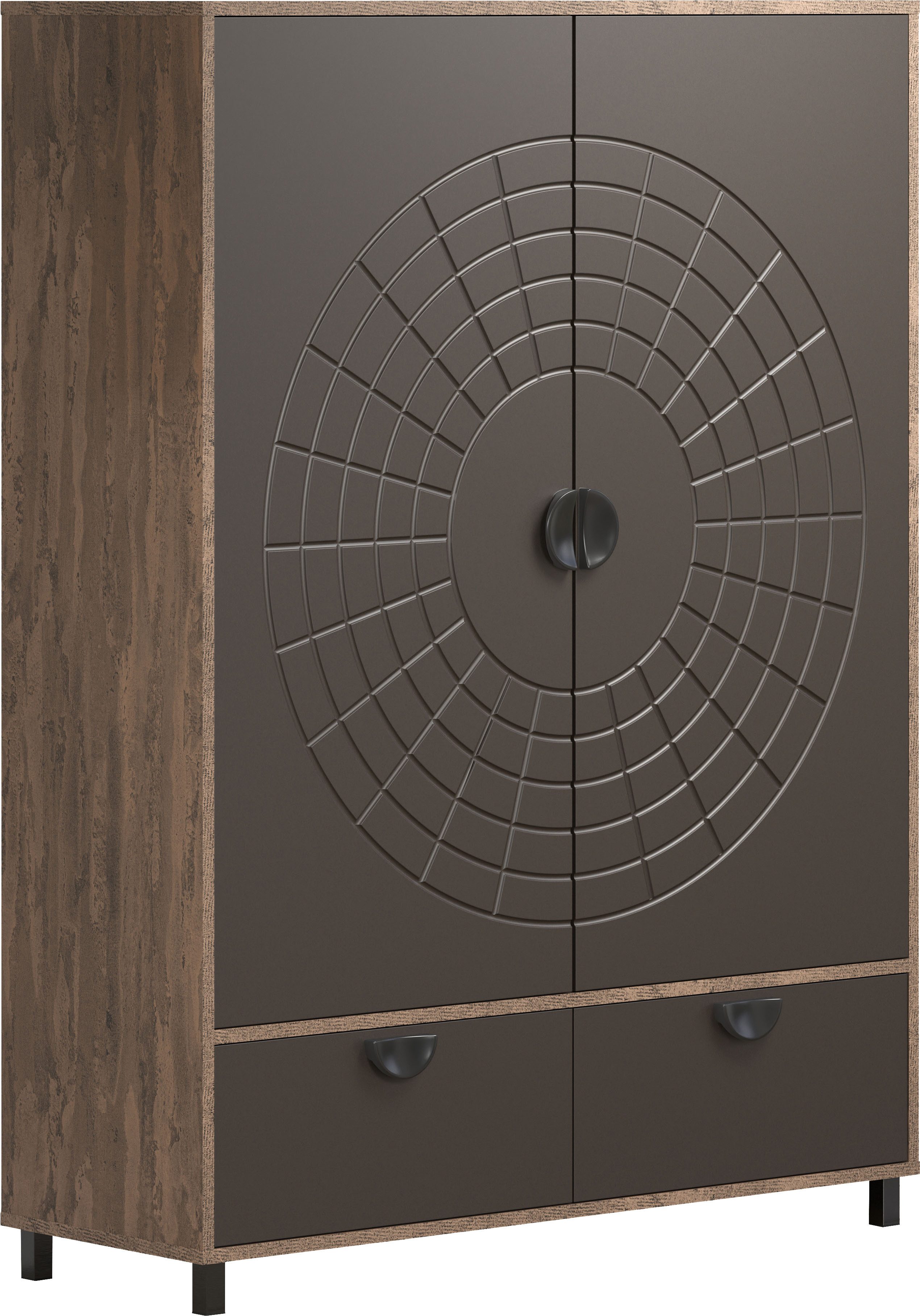 Home affaire Highboard Fusion (1 St), Stauraumschrank mit besonderem Kreismuster - (B/T/H) 120/42/163 cm