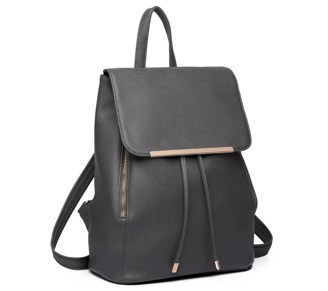 Miss Lulu Cityrucksack Damen Rucksack aus Kunstleder – Elegant mit Rolltop.