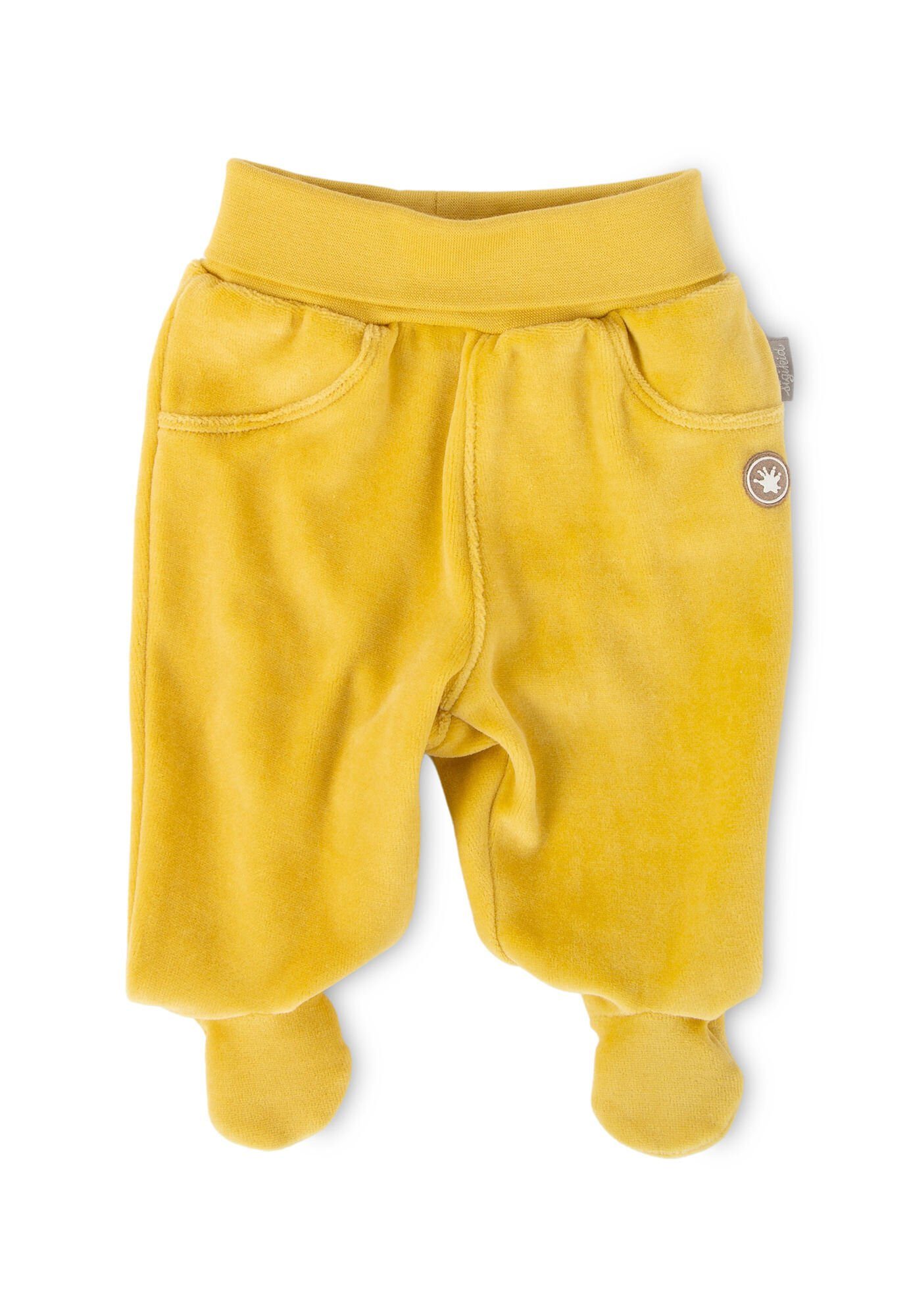 Sigikid Nickihose Baby Hose Schlupfhose aus Nicki Velours (1-tlg) gelb