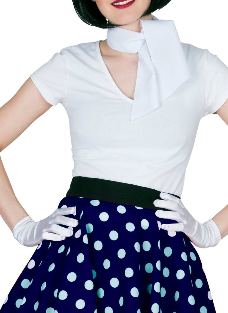 Funny Fashion Kostüm Tellerrock mit Halstuch - Blau Weiß