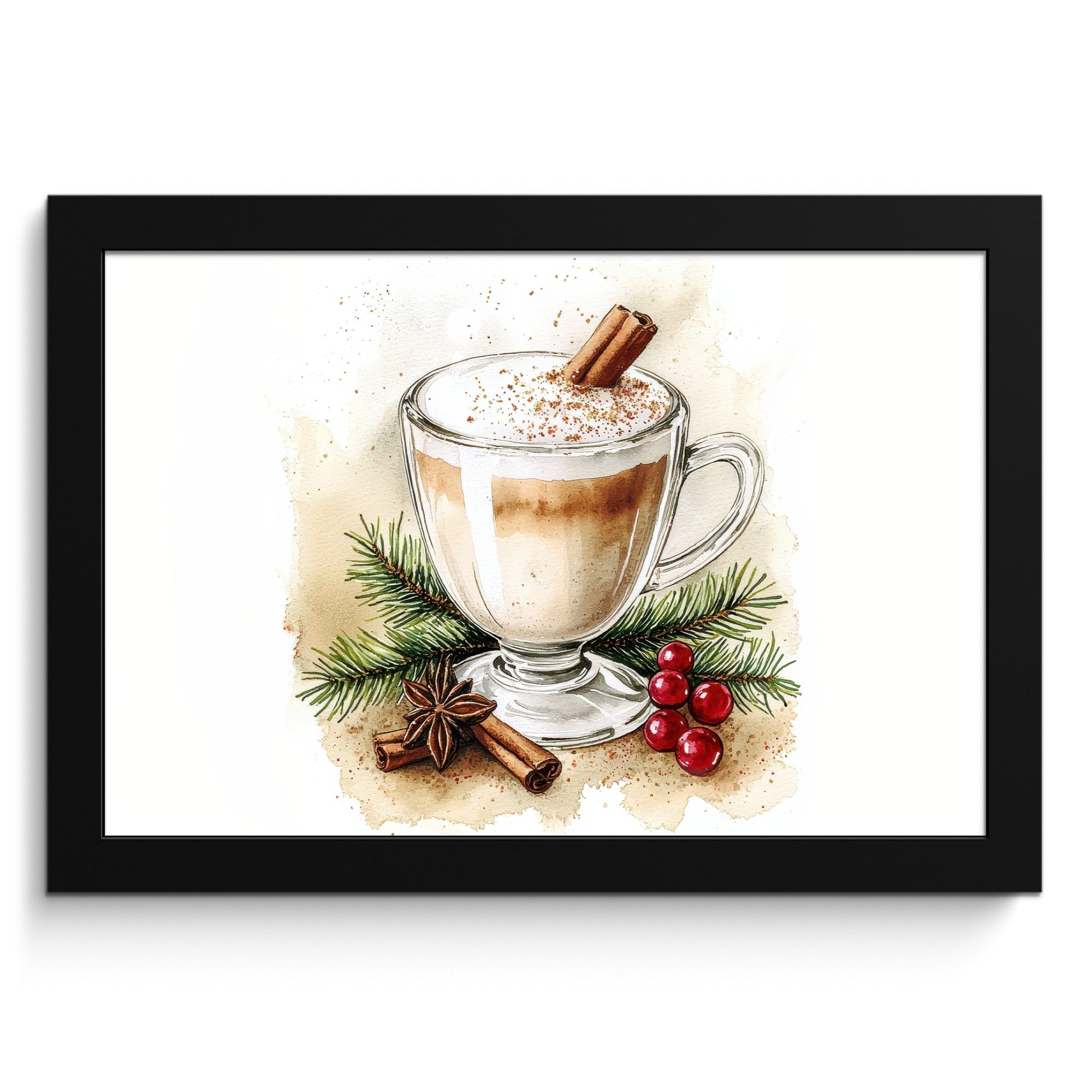 MuchoWow Poster Winter - Kaffee - Warm - Dekoration, (1 St), 30x20 cm
