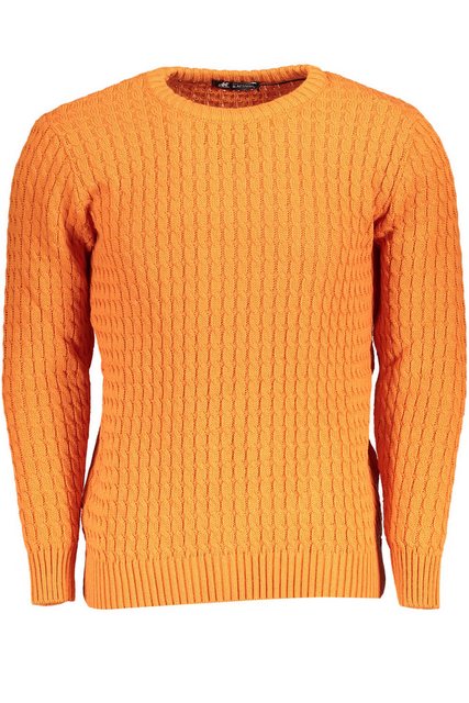 U.S. GRAND POLO Strickpullover Herrenpullover Orange mit Rundhals & Zopfmus günstig online kaufen