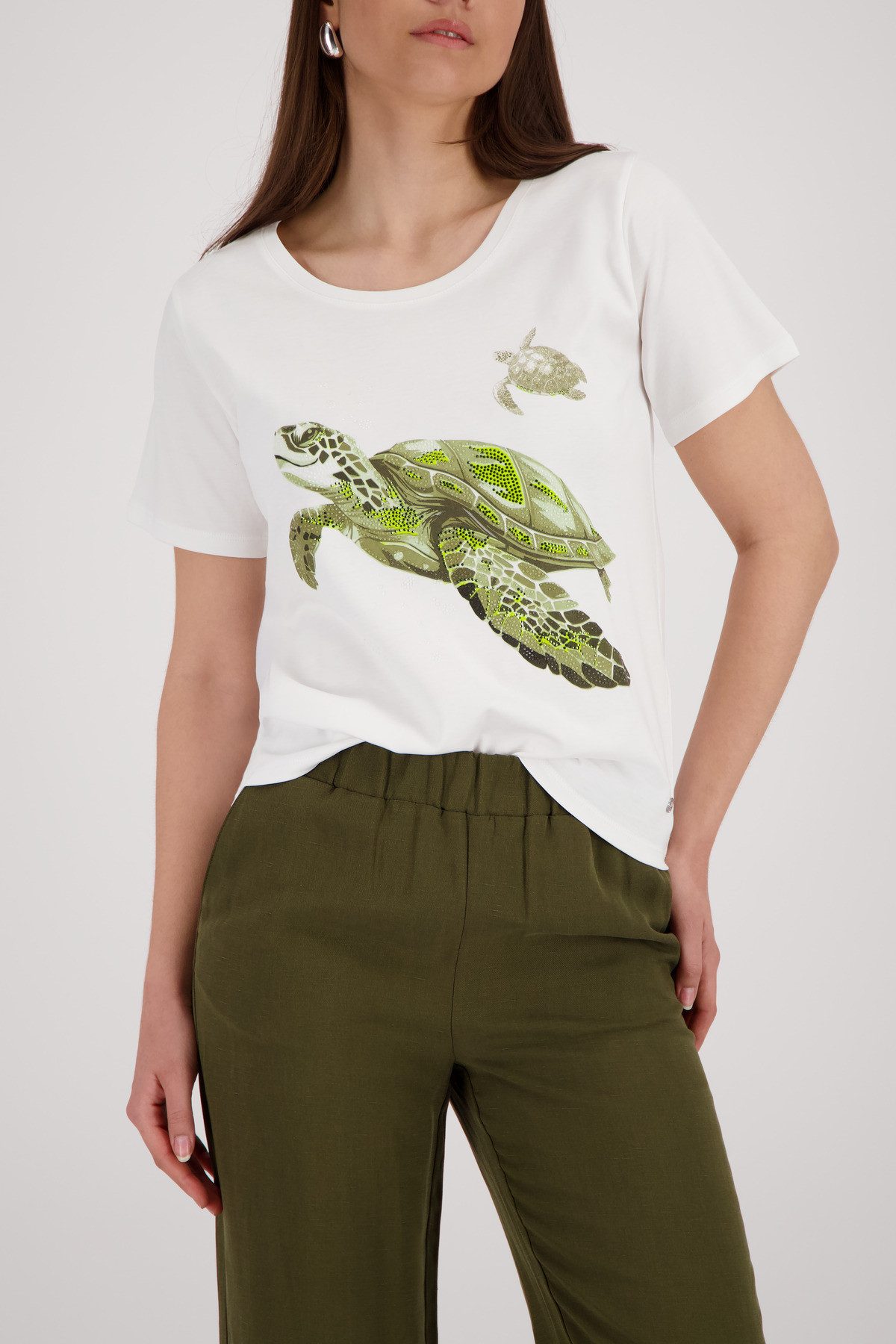 Monari T-Shirt Shirt Schildkröte Regular fit mit Schildkrötenprint