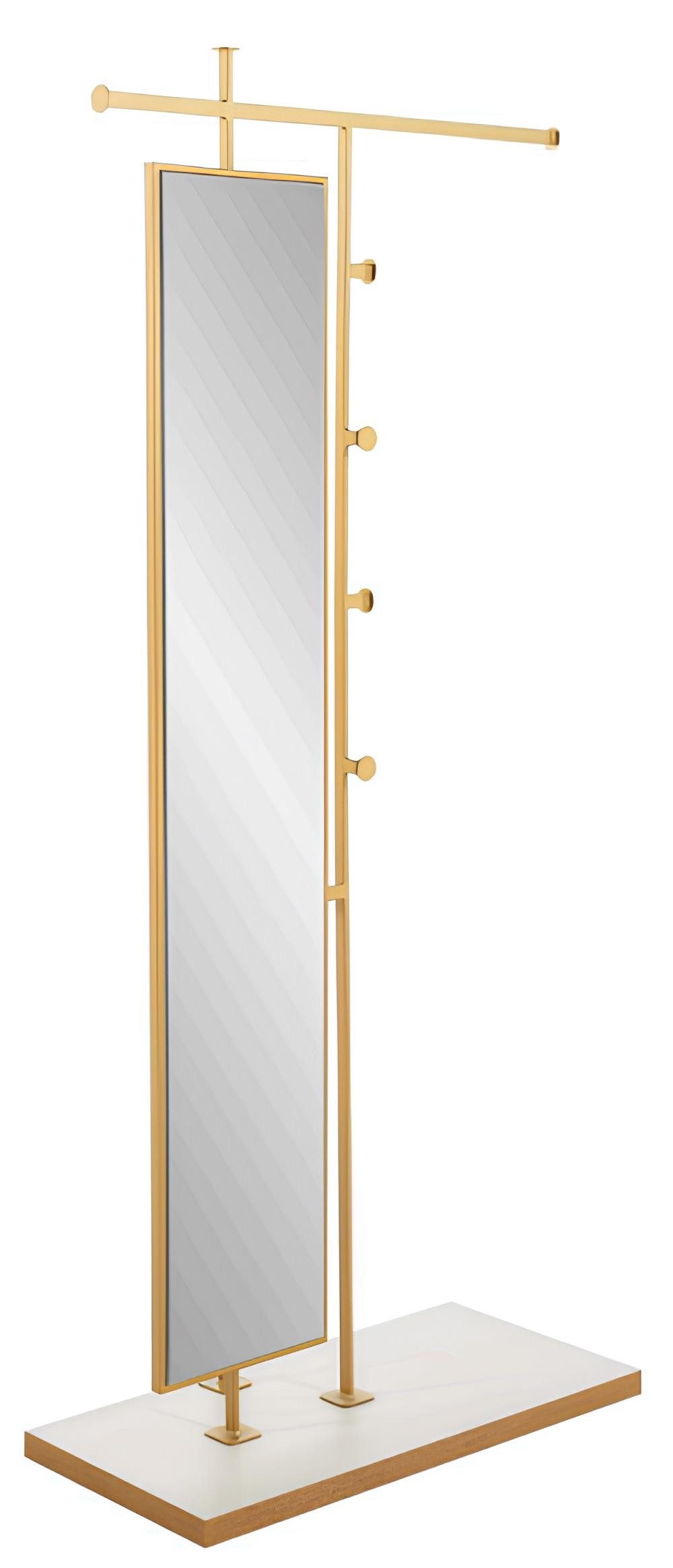 JVmoebel Kleiderständer Designer Beiger Kleiderständer Edler Spiegel Möbel Eingangszimmer, Made in Europa