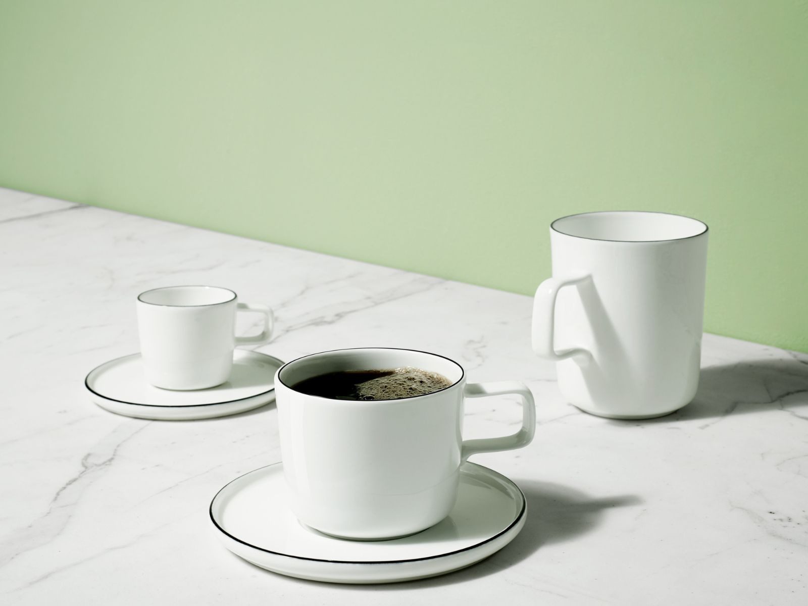 ASA SELECTION Teller-Set Selection à table ligne noire oco Platzteller 32cm Set6 (6-tlg), Fine China