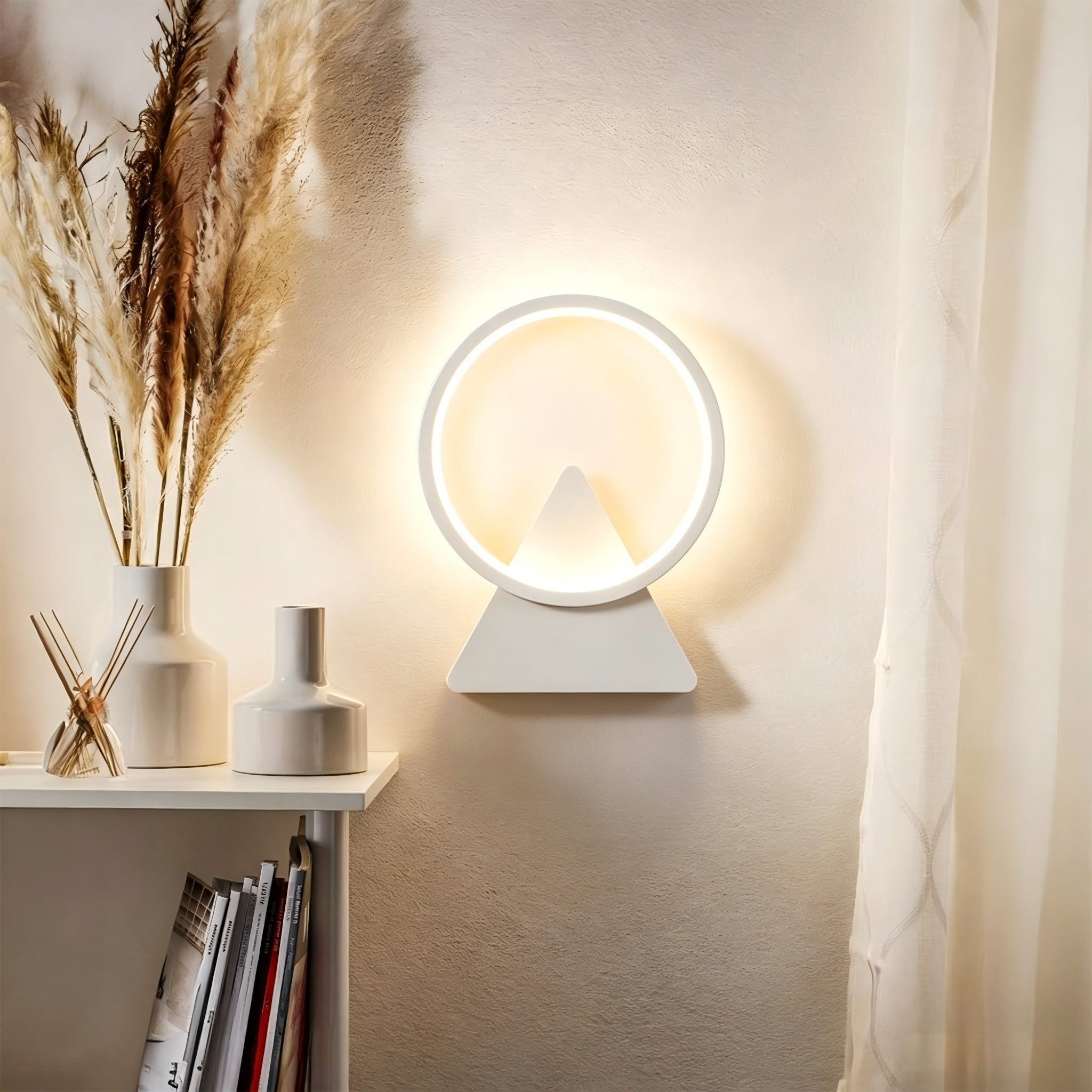 BlingBin Wandleuchte 8 W runde LED Wandlampe 3000 K warmweiß, 800 lm, Innenbeleuchtung, LED fest integriert, Warmweiß, Innen Wandbeleuchtung für Wohnzimmer, Schlafzimmer, Flur und Treppen