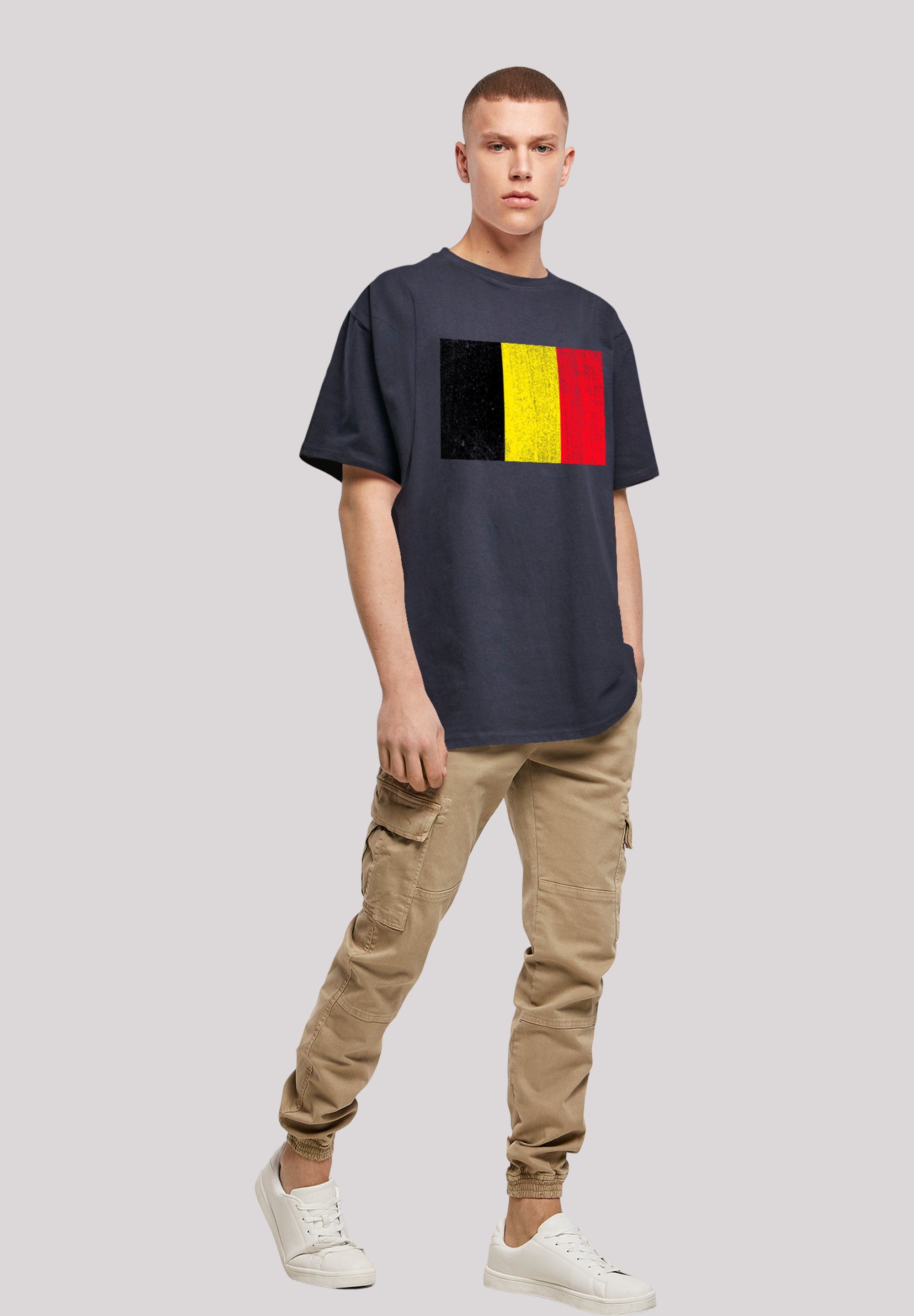 F4NT4STIC T-Shirt Flagge Print Belgium Belgien navy