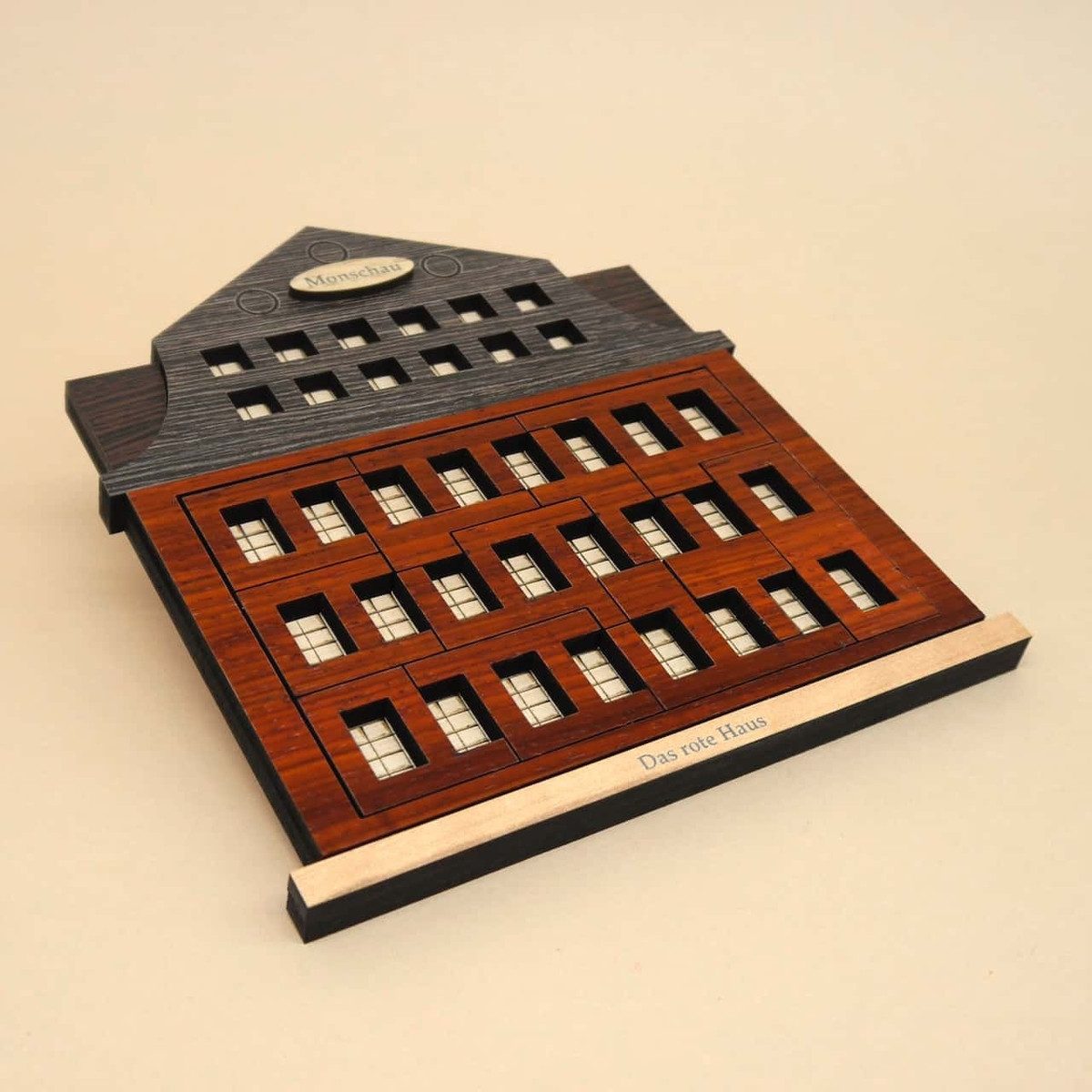 ROMBOL Denkspiele Spiel DAS ROTE HAUS - großes Holzpuzzle, Knobelspiel, Denkspiel