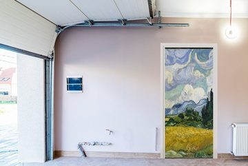 MuchoWow Türtapete Weizenfeld mit Zypressen - Vincent van Gogh, Matt, bedruckt, (1 St), Fototapete für Tür, Türaufkleber, 75x205 cm
