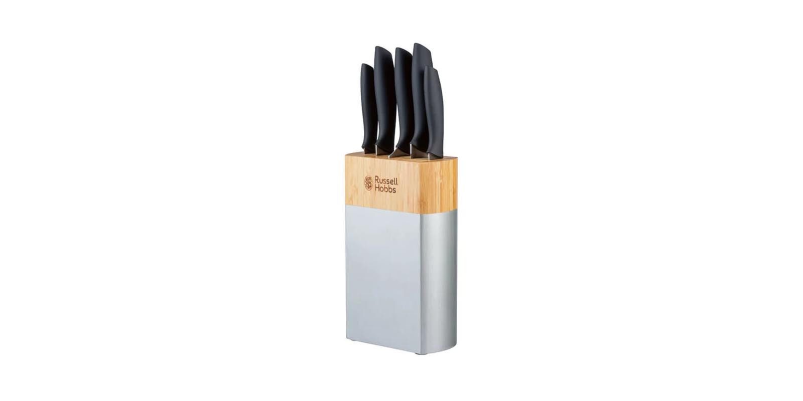 RUSSELL HOBBS Messerblock Russell Hobbs Messerblock Küchenmesser Bambus 5-teilig Edelstahl