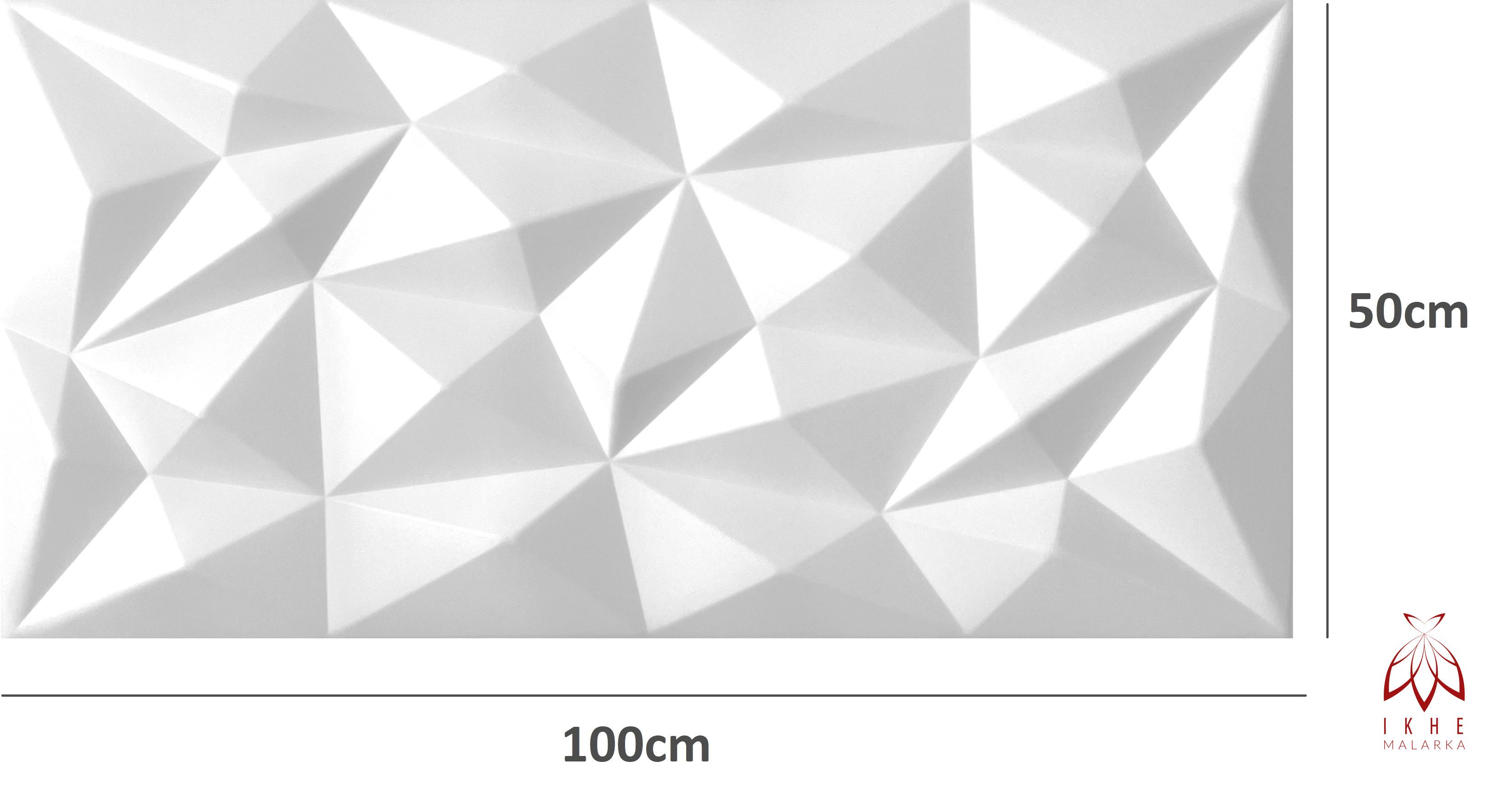 IKHEMalarka 3D Wandpaneel aus Polystyrol Styropor XPS, BxL: 50,00x100,00 cm, 0,50 qm, Paneelen für Decken & Wand 100x50cm