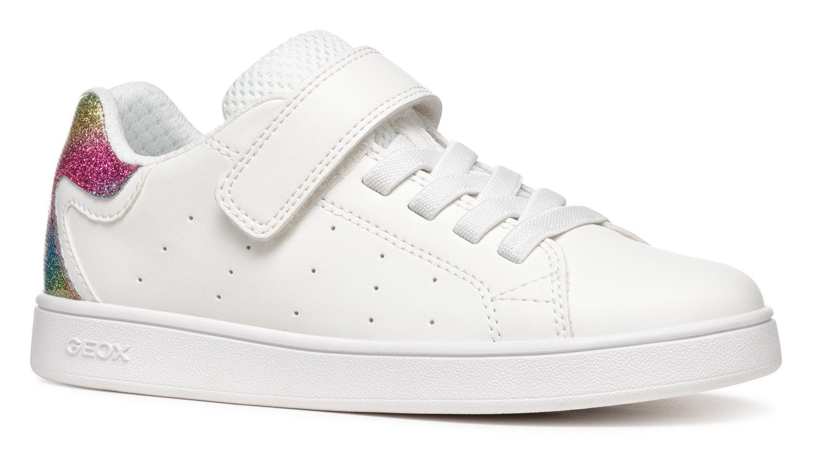 Geox J ECLYPER GIRL Slip-On Кроссовки, Pride Кроссовки, Regenbogen Кроссовки mit bunt glitzernder Ferse