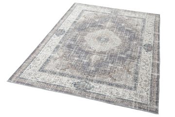 Teppich Klassischer Teppich mit Blumen Ornamenten & Pflanzen Verzierungen in grau beige, Teppich-Traum, rechteckig, Höhe: 2 mm