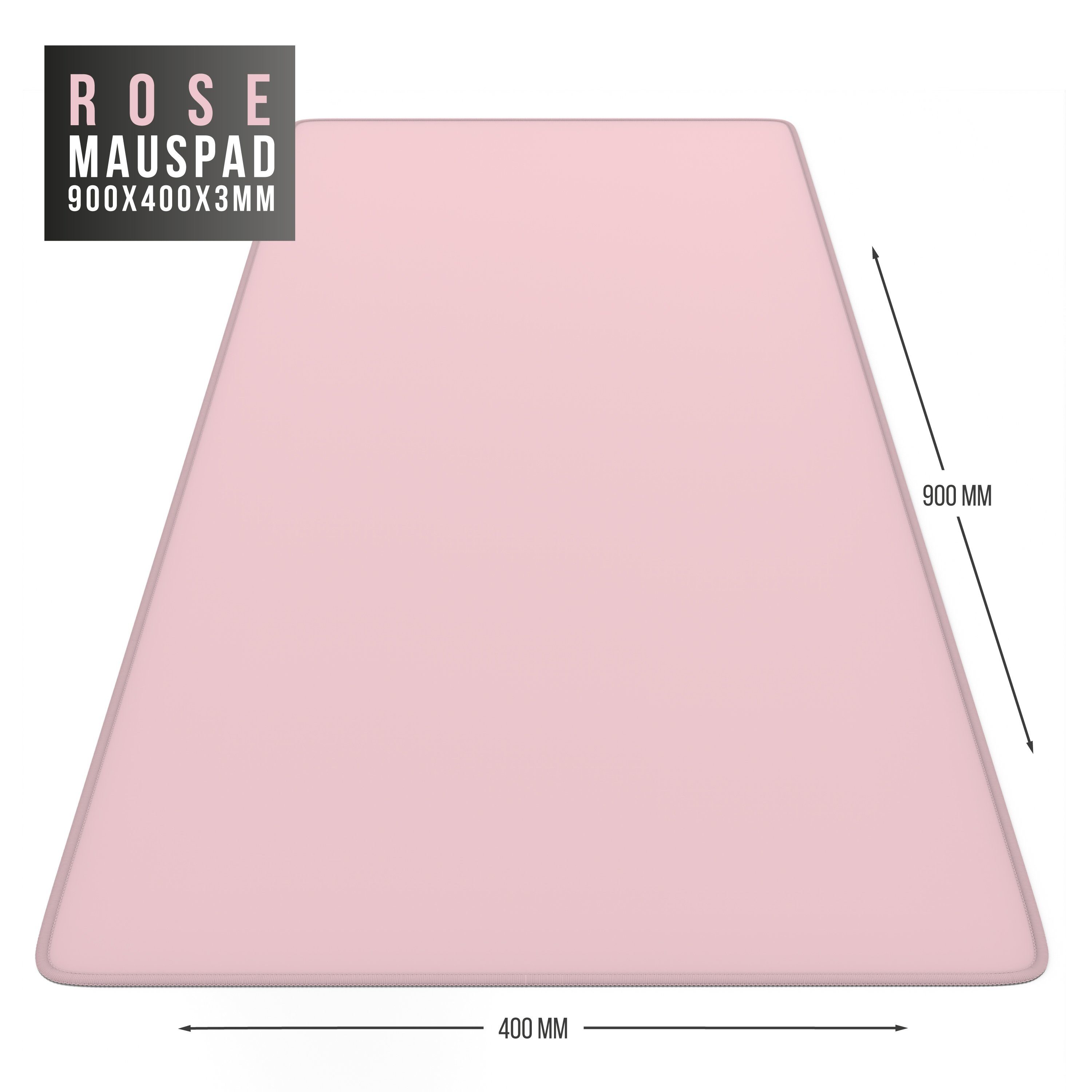 CSL Gaming Mauspad XXL Speed Mousepad 900 x 400 x 3 mm, große Tischunterlage, rutschfest, abwaschbar, Geschwindigkeit & Präzision, rosa