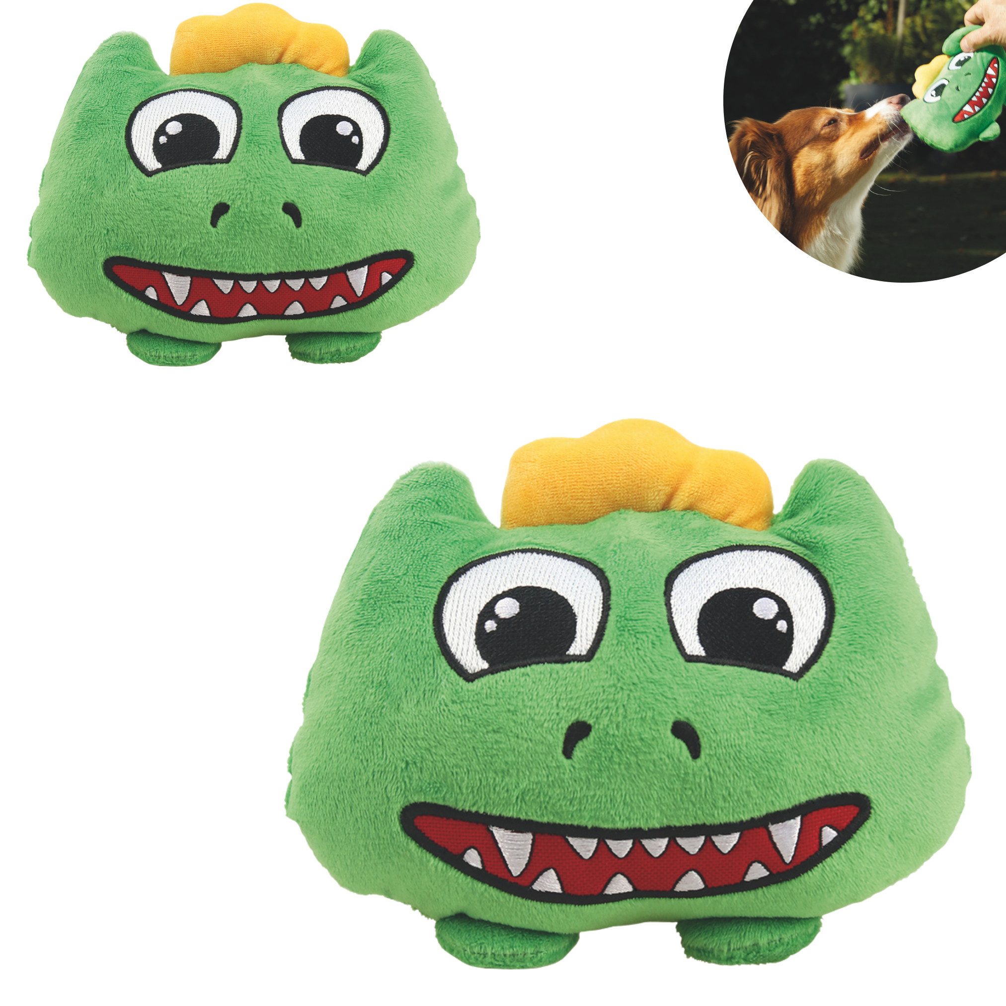 Best Direct® Kauspielzeug Chuckle Chums, (Spar-Set 2-tlg), Interaktives Plüsch Hundespielzeug für große und kleine Hunde