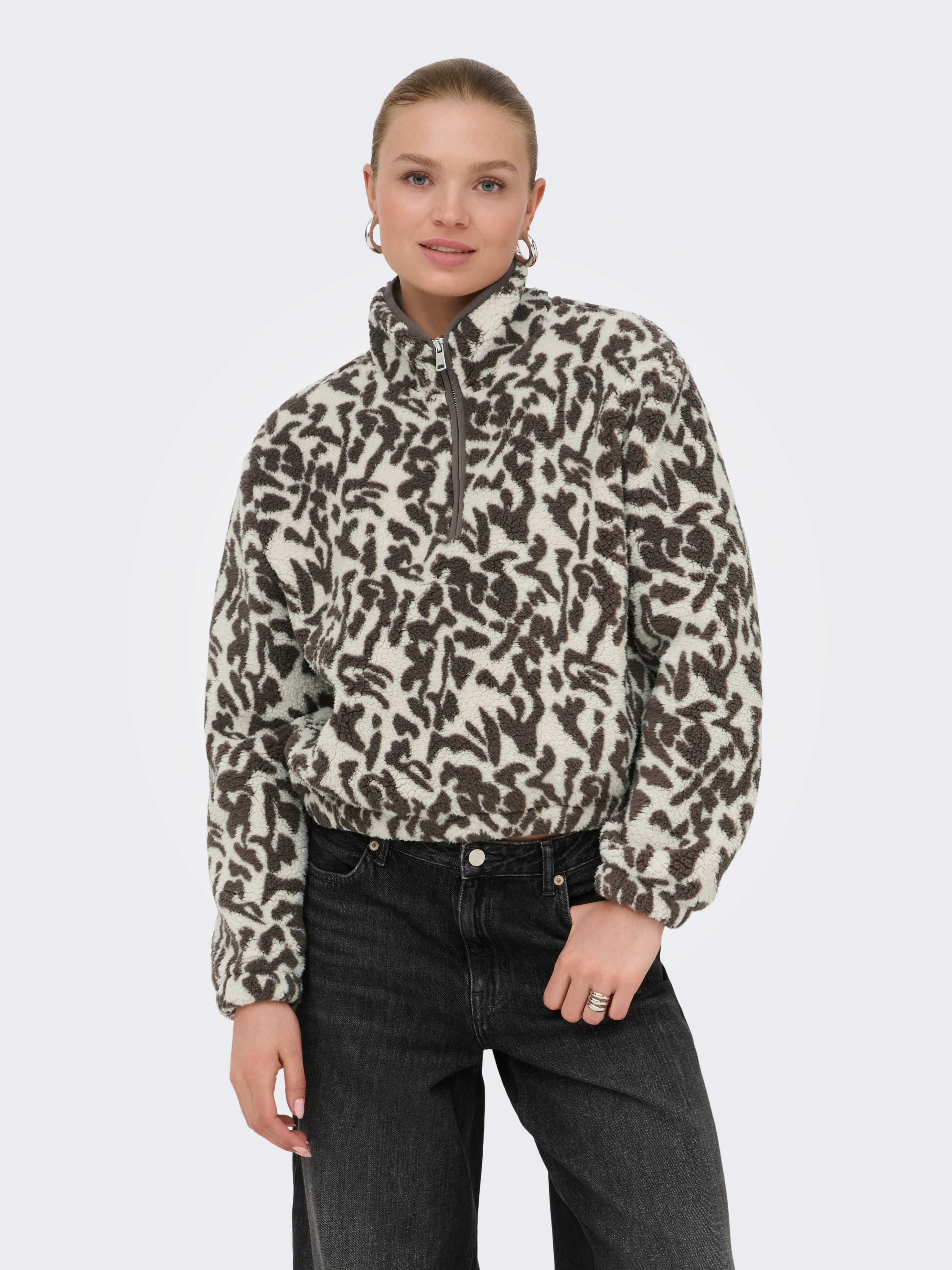 ONLY Sweatshirt ONLNEW DALLAS L/S HIGHNECK ZIP SWT NOOS Kunstfaser, regular fit