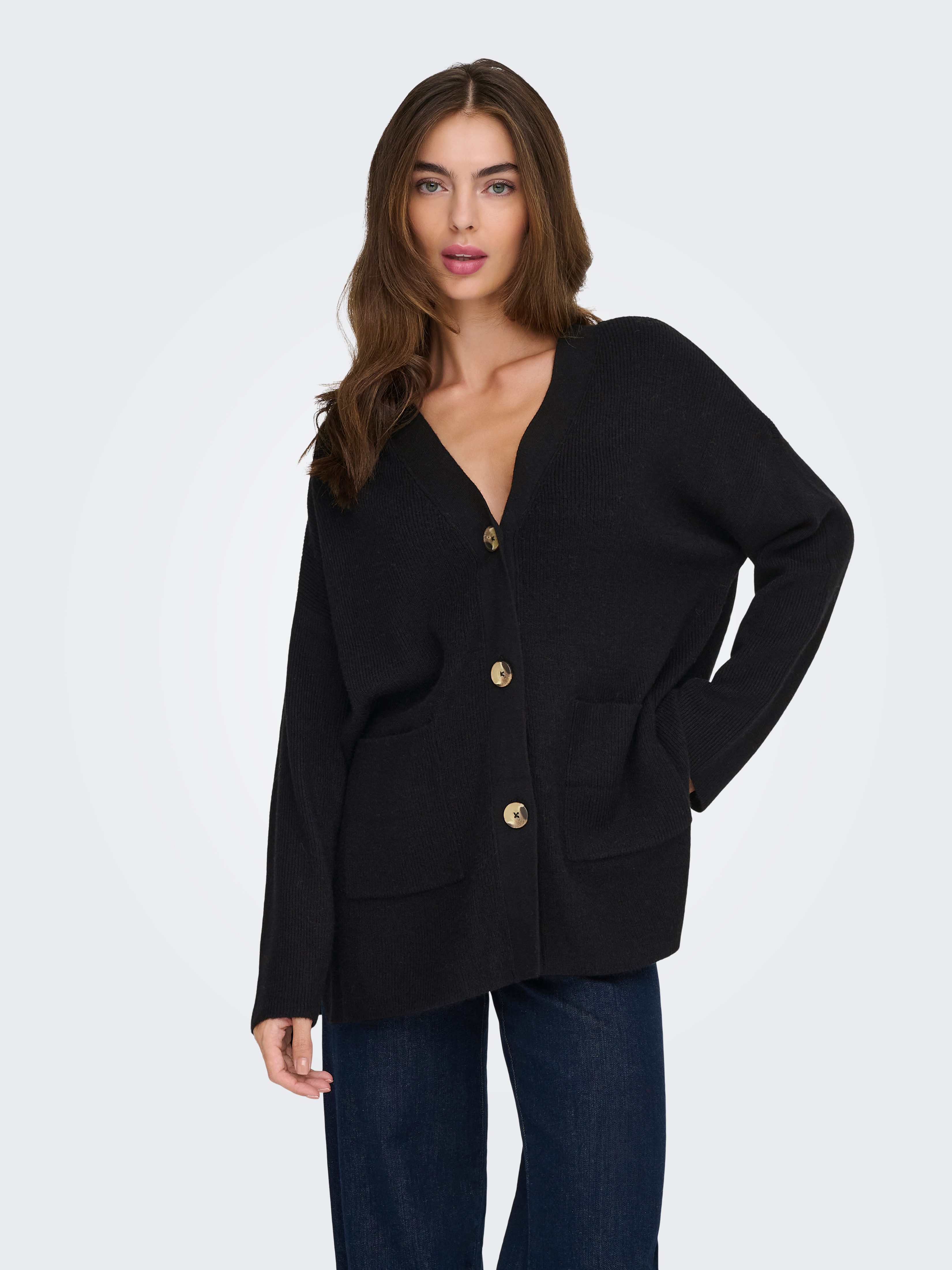 ONLY Strickjacke ONLIBI LS RIB LOOSE CARDIGAN KNT NOOS Viskosemischung, regular fit