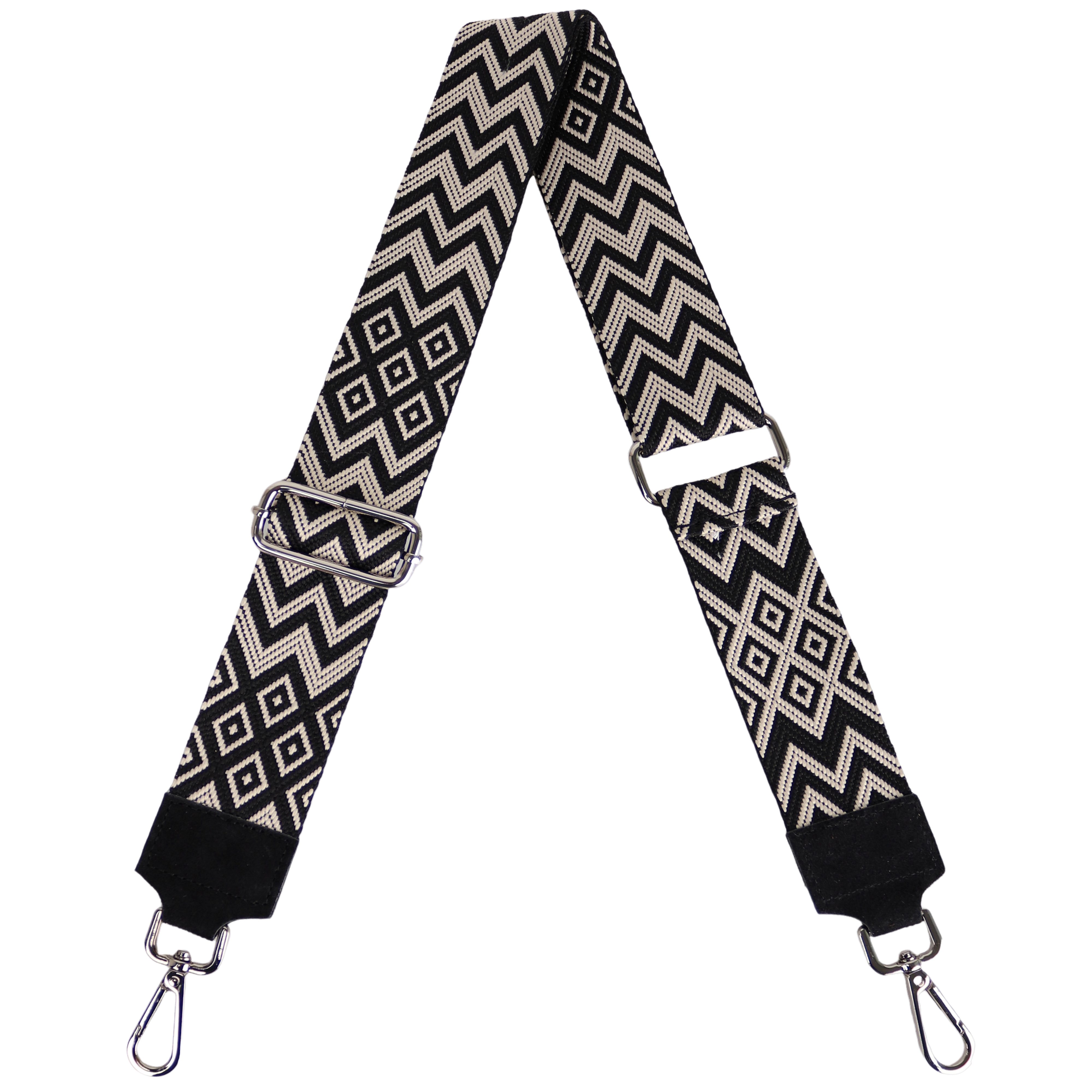 MIRROSI Schulterriemen Made in Italy aus Echtleder Schultergurt für Tasche zum Wechseln (passt perfekt für die Taschen aus Veloursleder) 5cm Breit Bohemian Style, Lederbesatz aus Wildleder