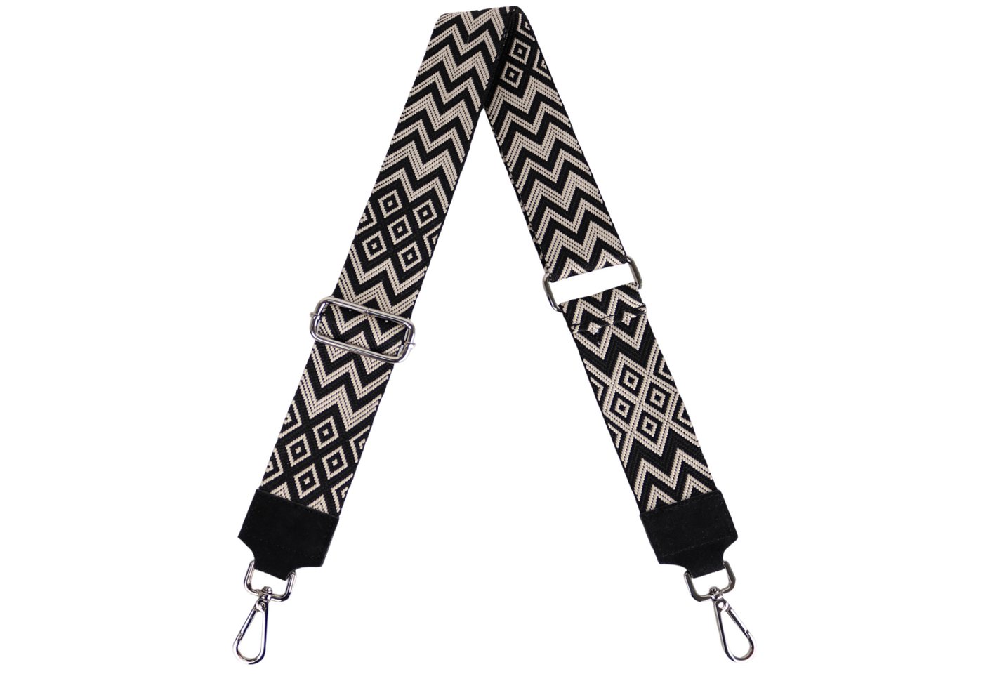 MIRROSI Schulterriemen Made in Italy aus Echtleder Schultergurt für Tasche zum Wechseln (passt perfekt für die Taschen aus Veloursleder) 5cm Breit Bohemian Style, Lederbesatz aus Wildleder