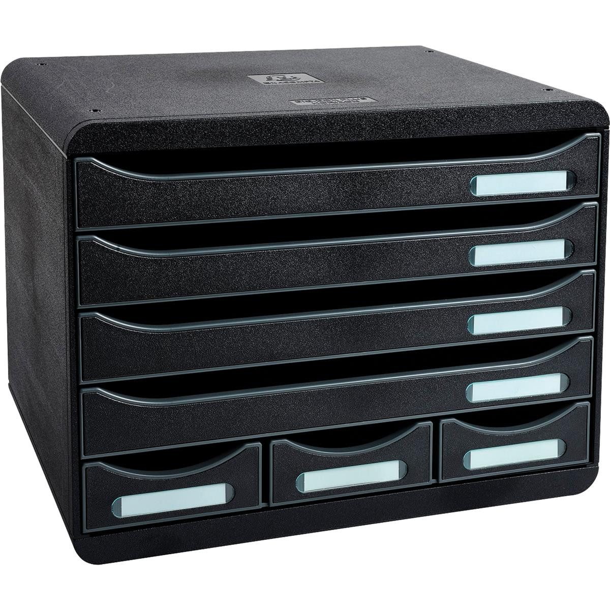 EXACOMPTA Schublade STORE-BOX schwarz 307714D, DIN A4+ quer mit 7 Schubladen